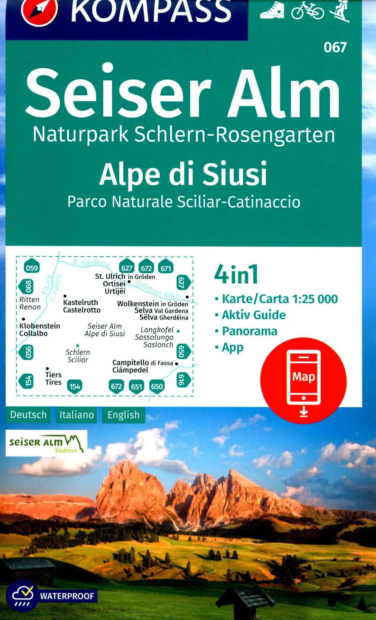 Cover: 9783991218722 | KOMPASS Wanderkarte 067 Seiser Alm, Naturpark Schlern-Rosengarten /...
