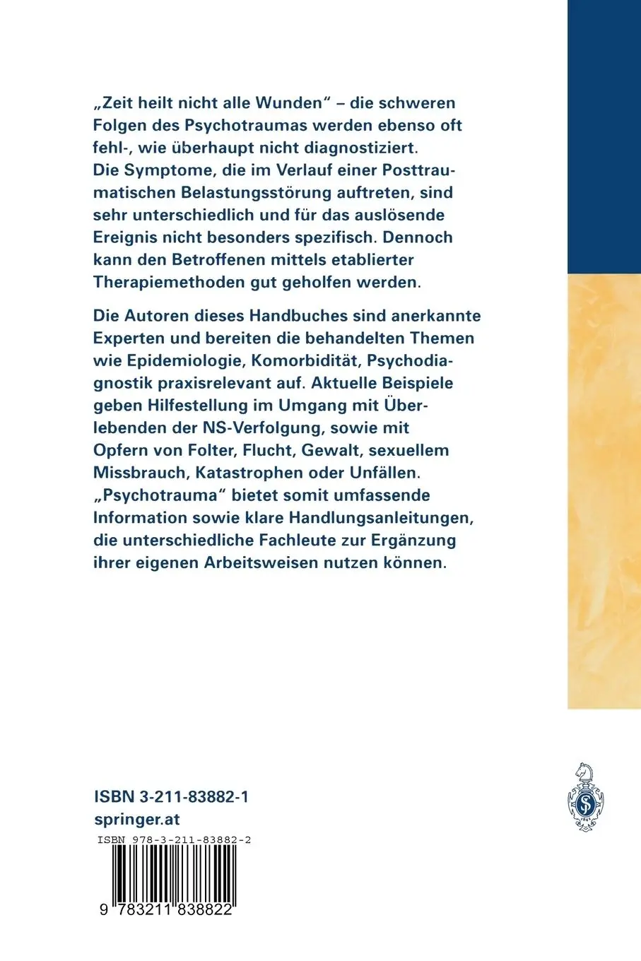 Rückseite: 9783211838822 | Psychotrauma | Die Posttraumatische Belastungsstörung | Taschenbuch