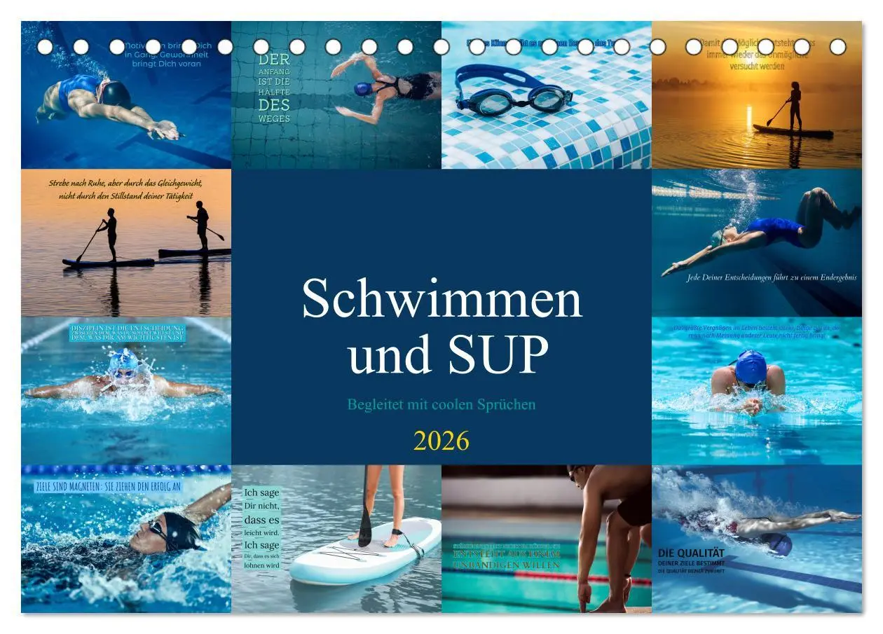 Cover: 9783457528822 | Schwimmen und SUP Begleitet mit coolen Sprüchen (Tischkalender 2026...