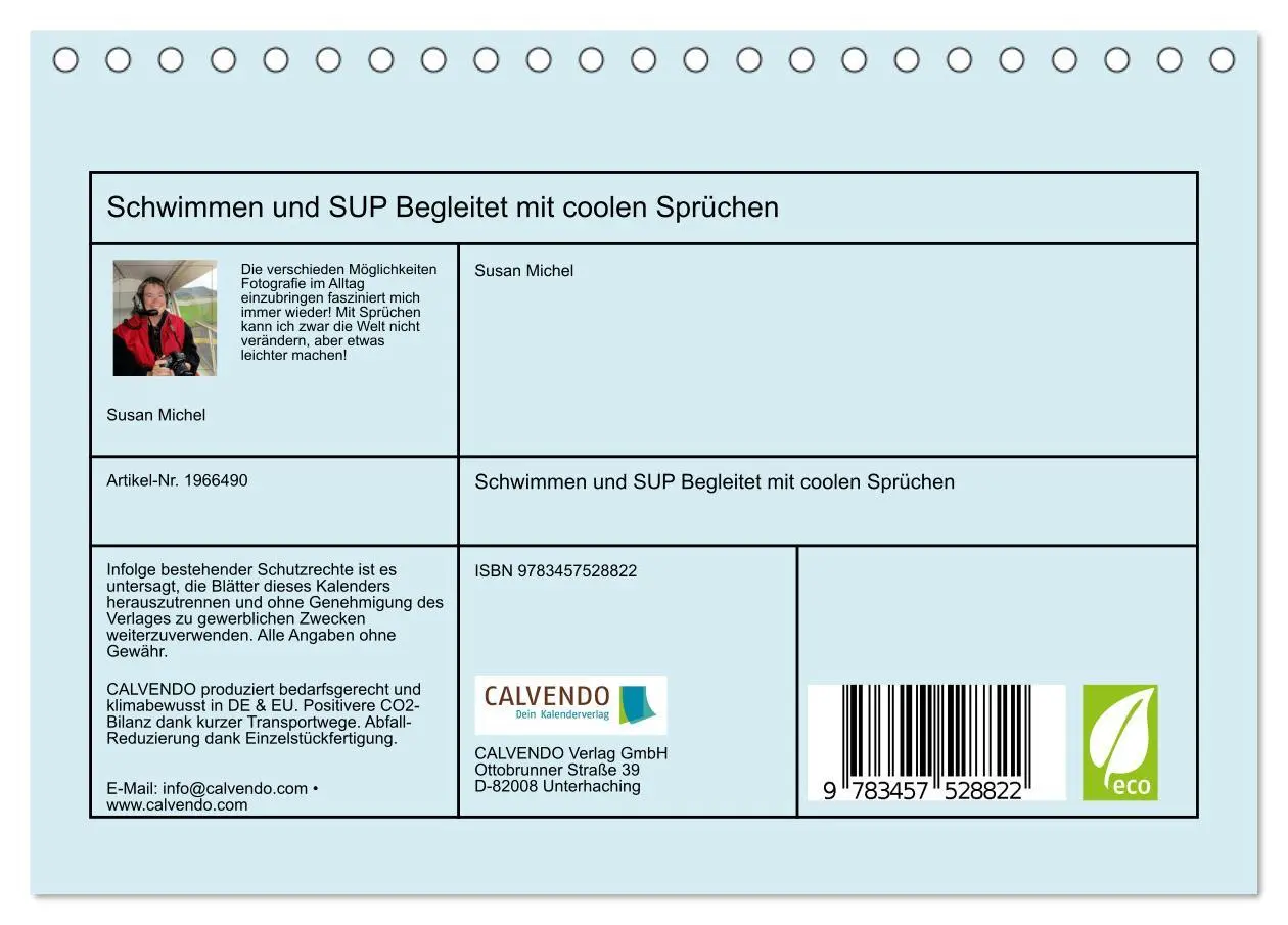 Bild: 9783457528822 | Schwimmen und SUP Begleitet mit coolen Sprüchen (Tischkalender 2026...