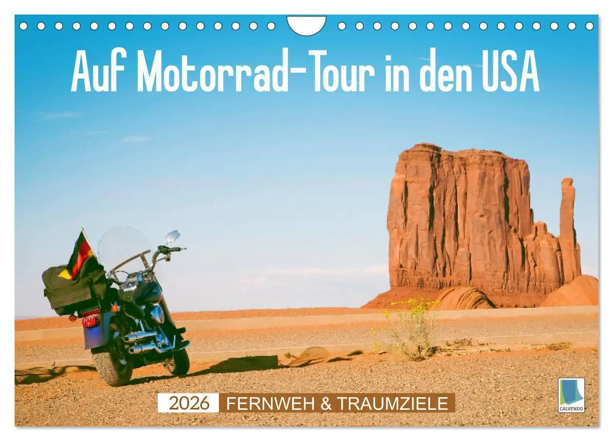 Cover: 9783457698822 | Fernweh und Traumziele: Auf Motorrad-Tour in den USA (Wandkalender...
