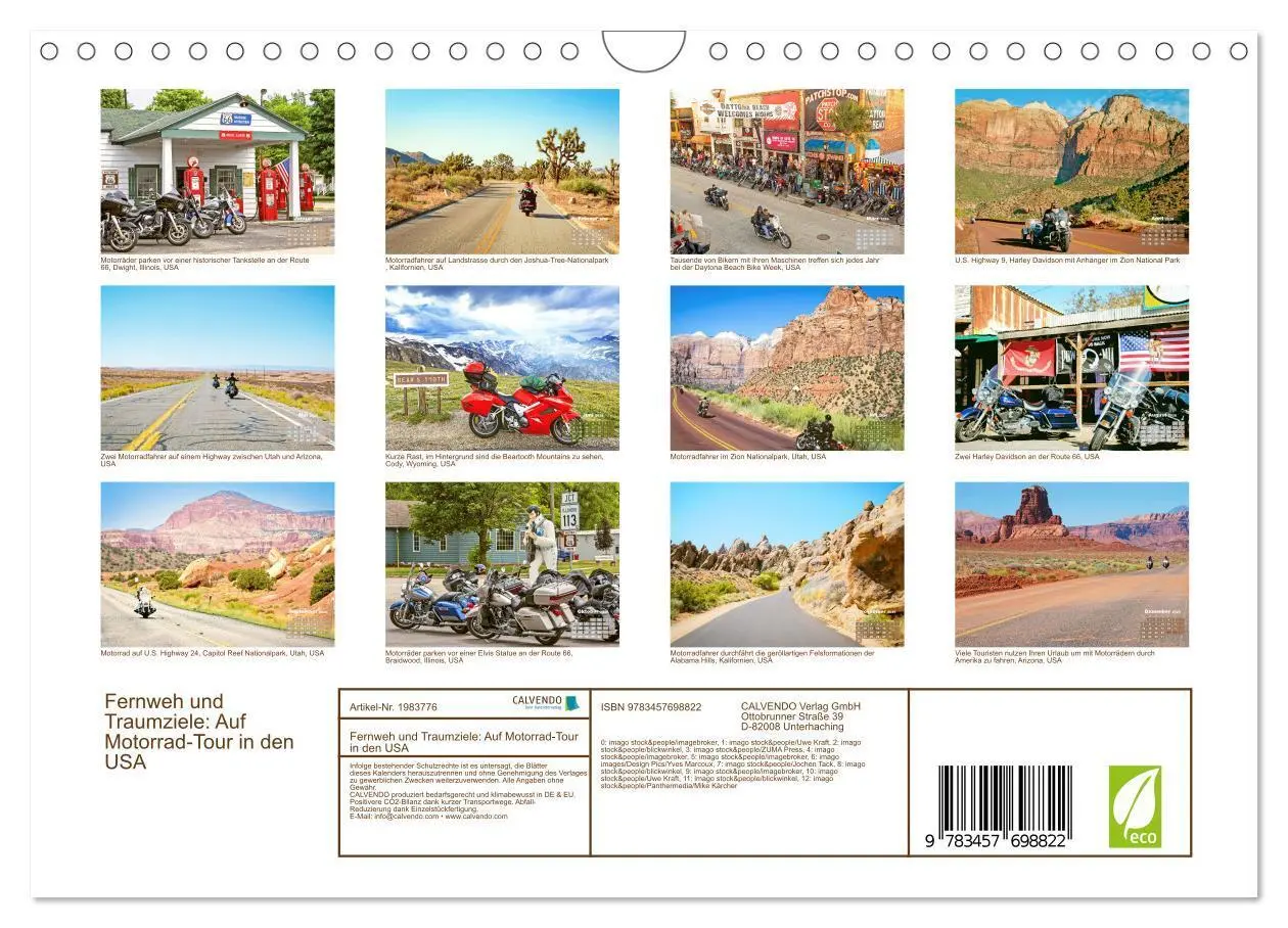 Bild: 9783457698822 | Fernweh und Traumziele: Auf Motorrad-Tour in den USA (Wandkalender...