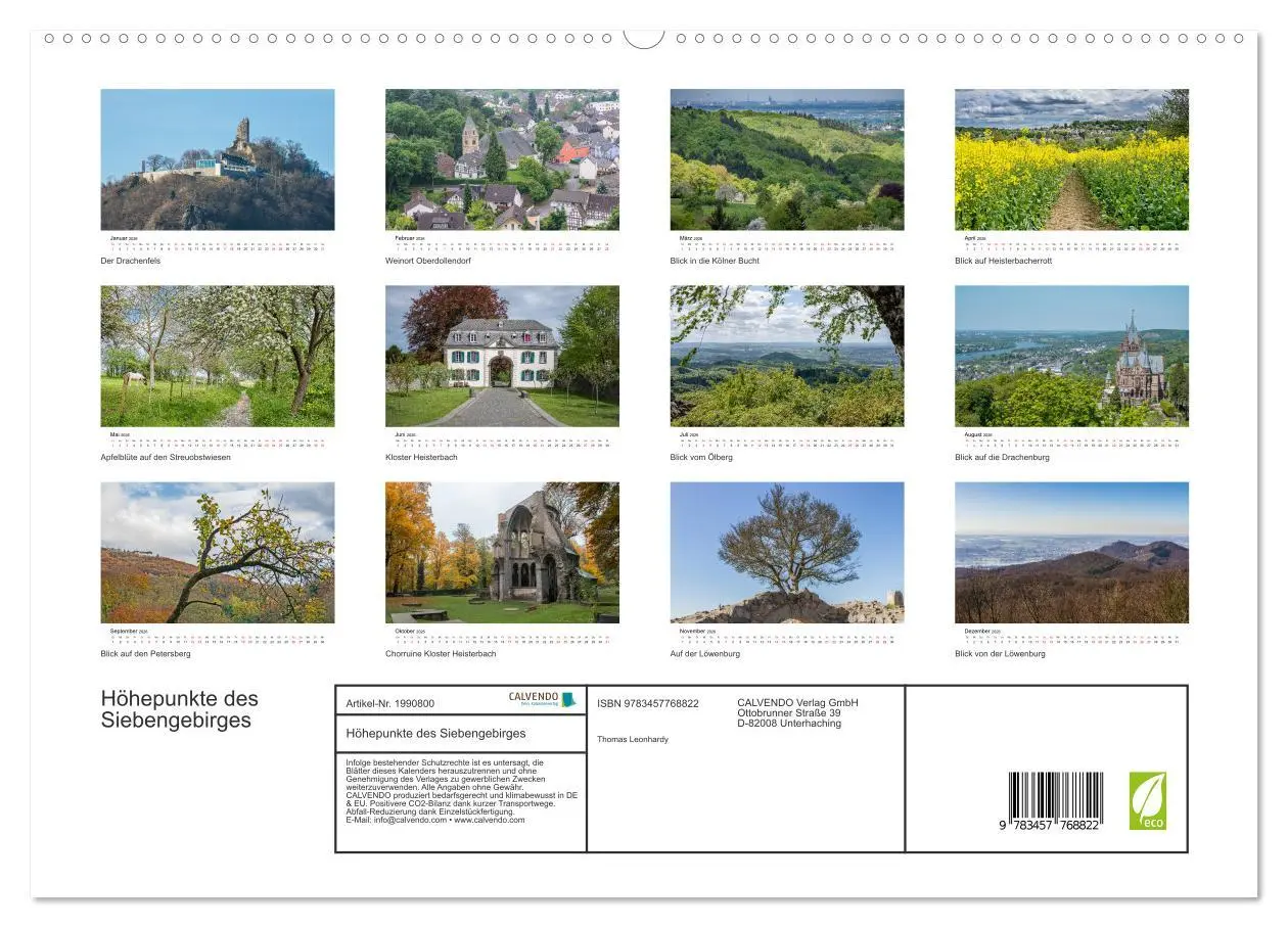 Bild: 9783457768822 | Höhepunkte des Siebengebirges (hochwertiger Premium Wandkalender...