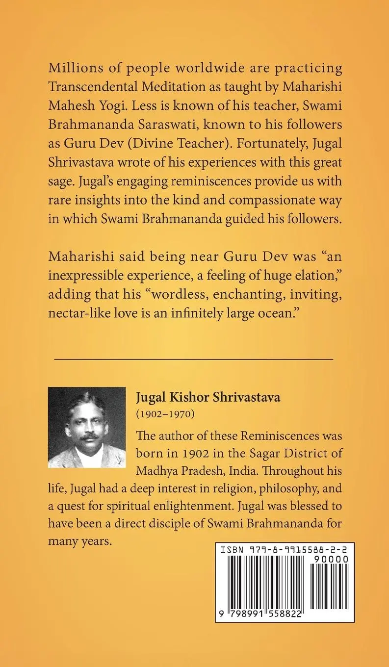 Rückseite: 9798991558822 | My Reminiscences of Guru Dev, Swami Brahmananda Saraswati | Buch