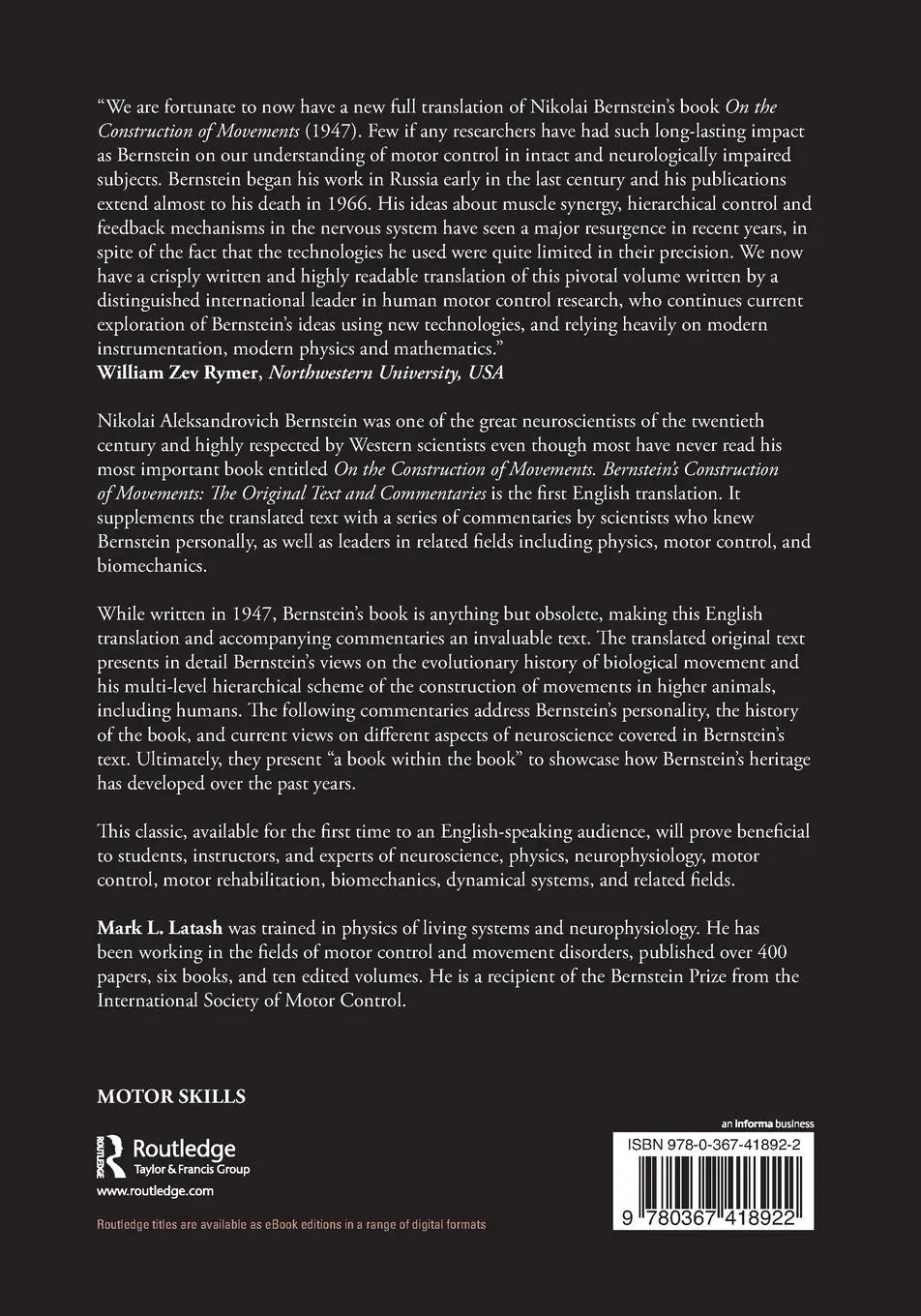 Rückseite: 9780367418922 | Bernstein's Construction of Movements | Mark L. Latash | Taschenbuch