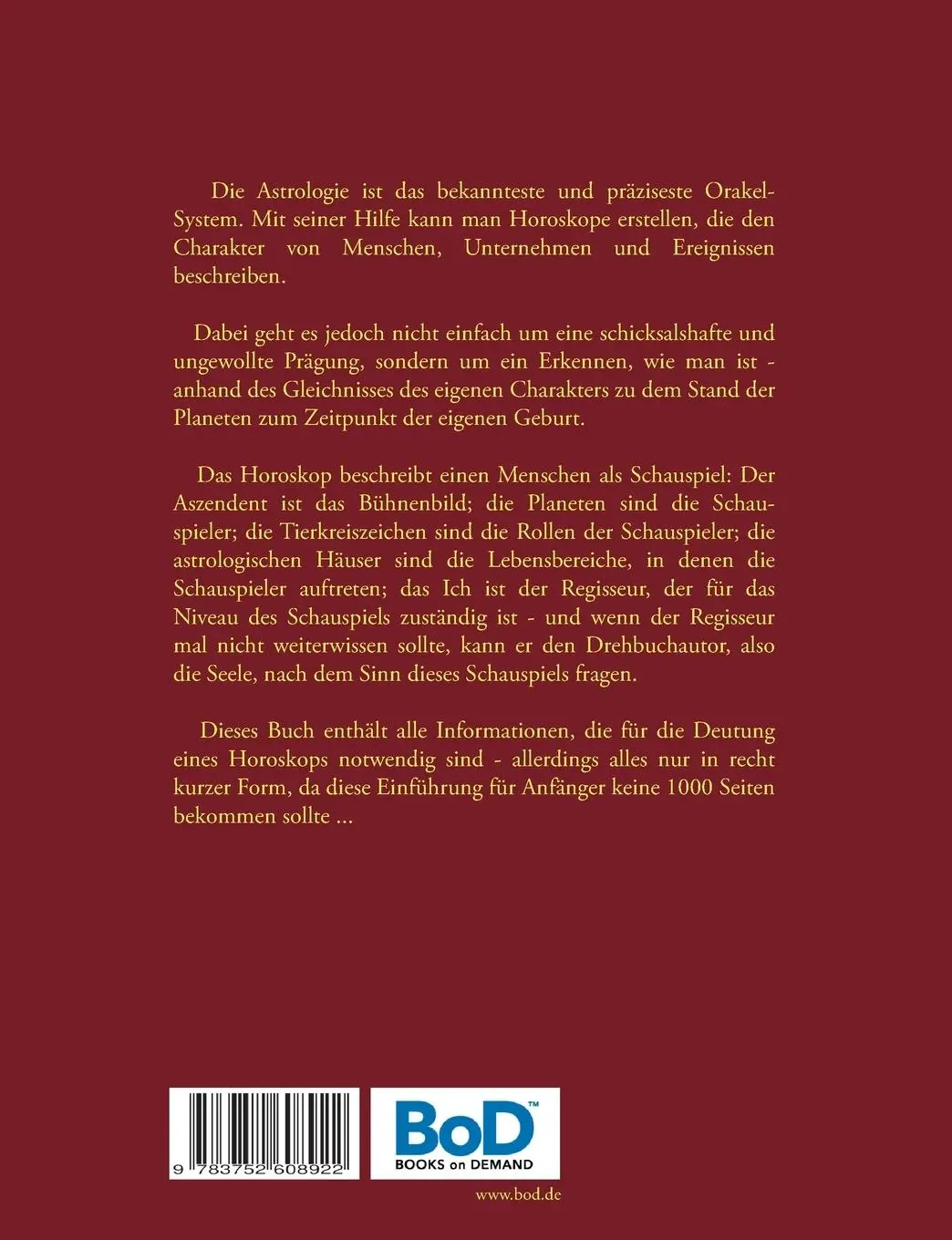 Rückseite: 9783752608922 | Astrologie für Anfänger | Harry Eilenstein | Taschenbuch | 120 S.
