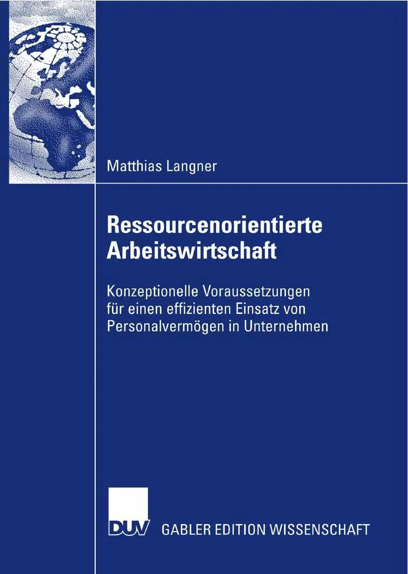 Cover: 9783835008922 | Ressourcenorientierte Arbeitswirtschaft | Matthias Langner | Buch