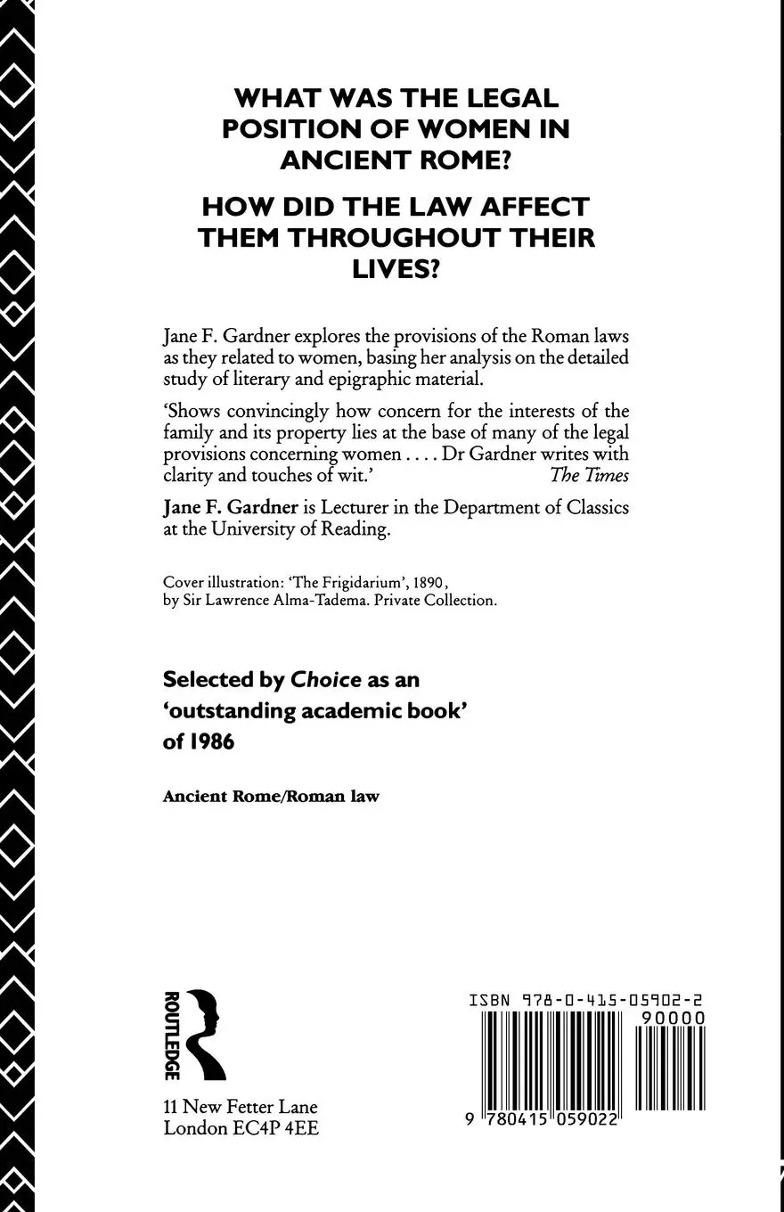 Rückseite: 9780415059022 | Women in Roman Law and Society | Jane F. Gardner | Taschenbuch | 1987