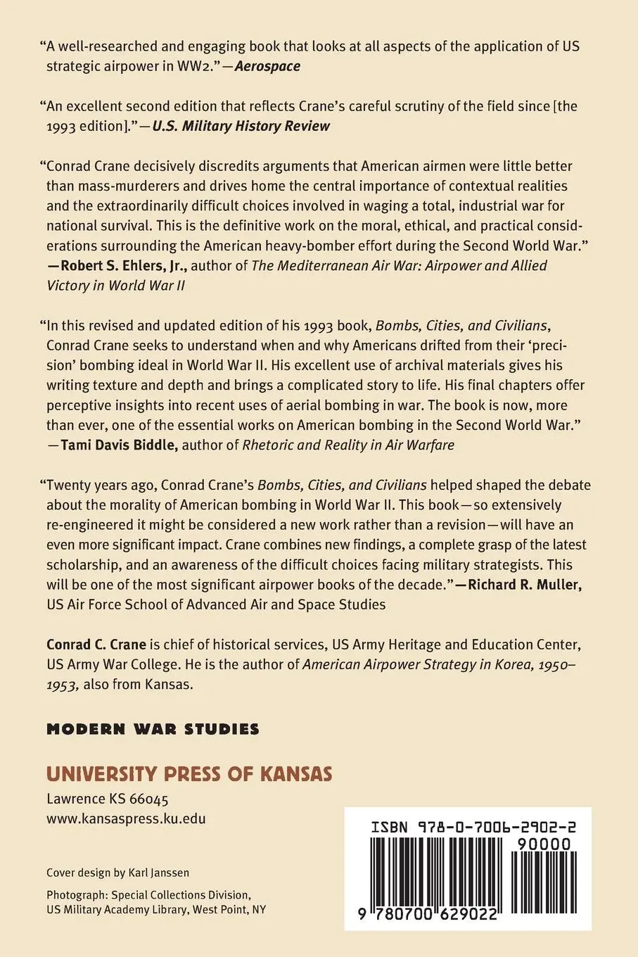 Rückseite: 9780700629022 | American Airpower Strategy in World War II | Conrad C Crane | Buch