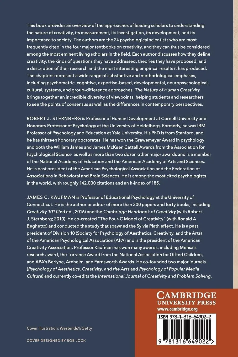 Rückseite: 9781316649022 | The Nature of Human Creativity | Robert J. Sternberg (u. a.) | Buch