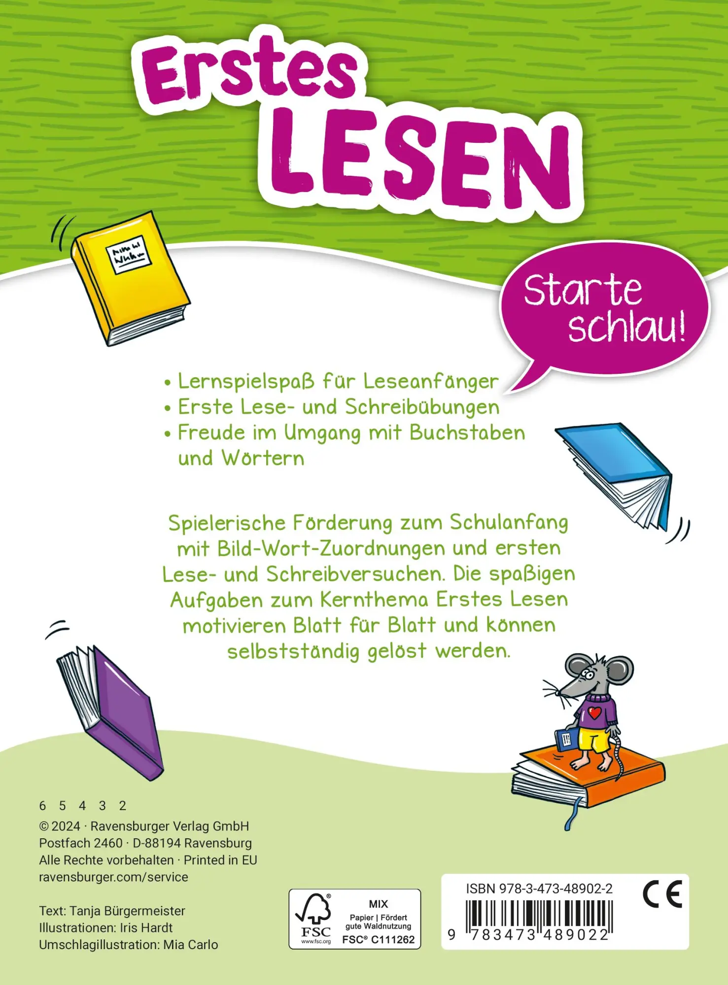Rückseite: 9783473489022 | Mein Block zum Schulanfang: Erstes Lesen | Tanja Bürgermeister | Buch