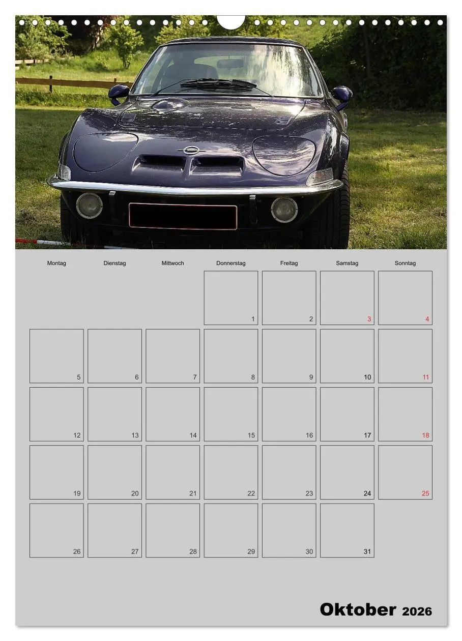 Bild: 9783516429022 | Opel GT Terminplaner (Wandkalender 2026 DIN A3 hoch), CALVENDO...