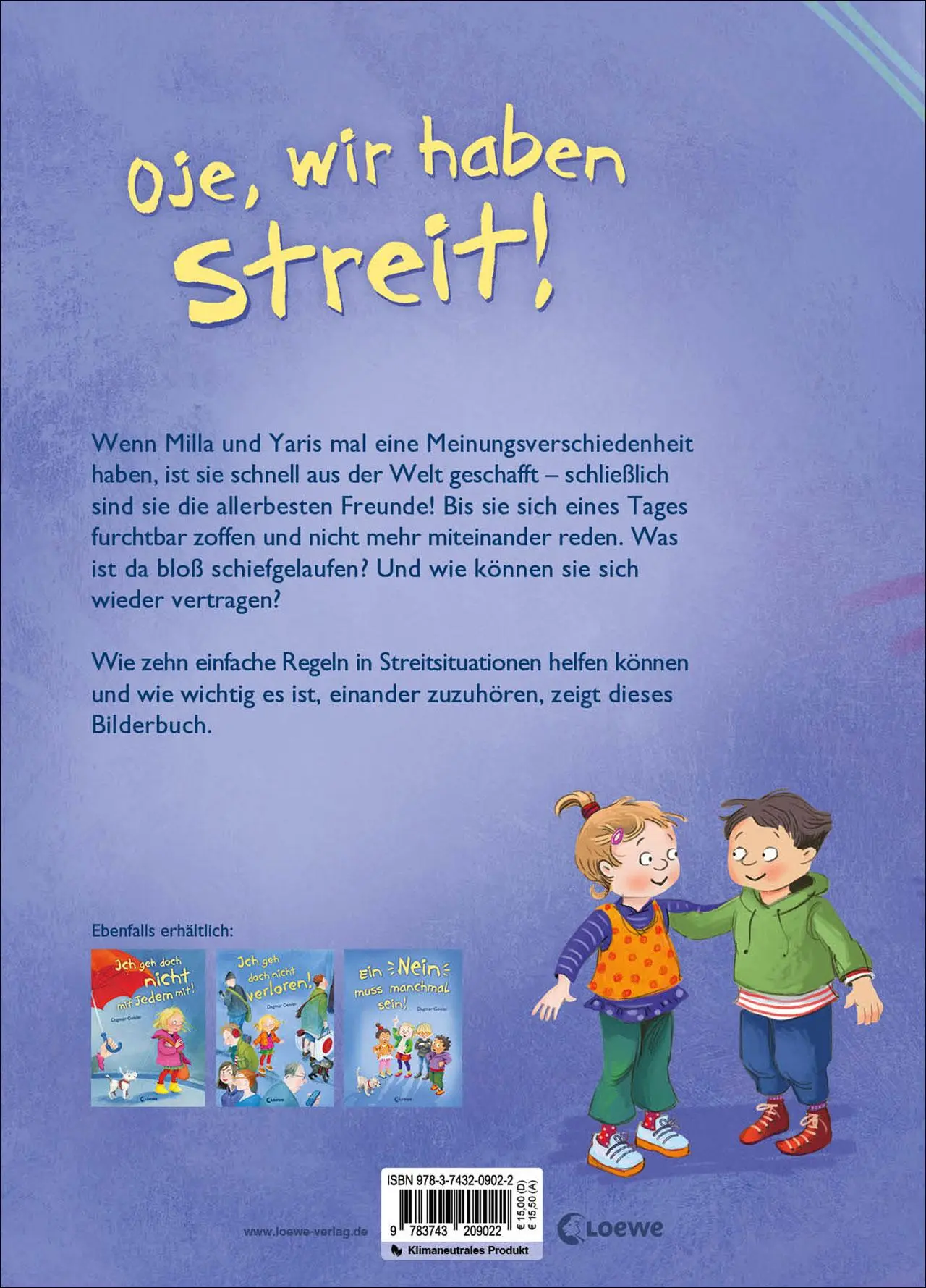 Rückseite: 9783743209022 | Oje, wir haben Streit! | Dagmar Geisler | Buch | 32 S. | Deutsch
