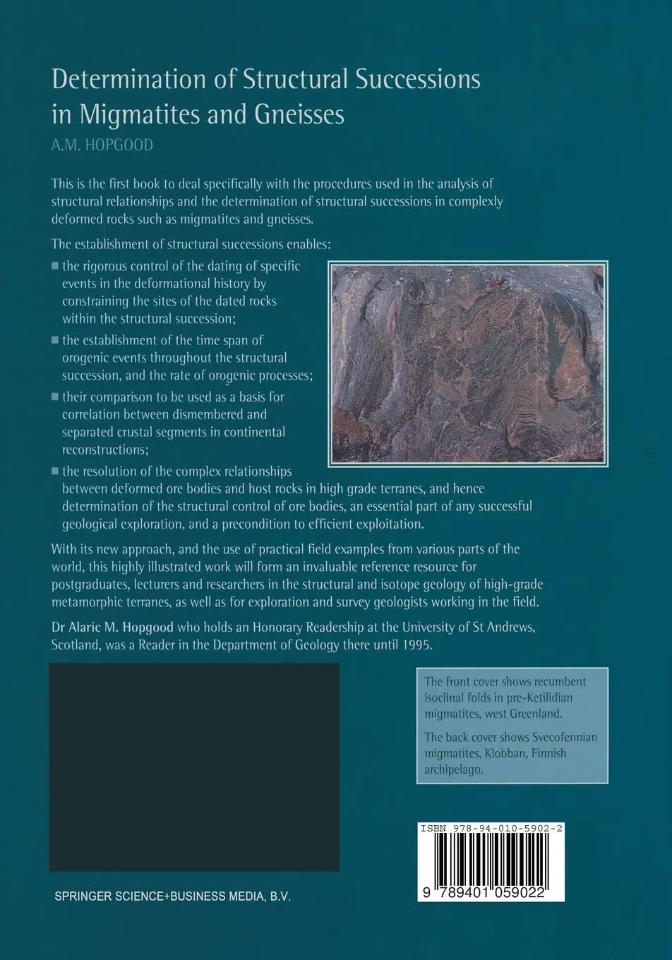 Rückseite: 9789401059022 | Determination of Structural Successions in Migmatites and Gneisses