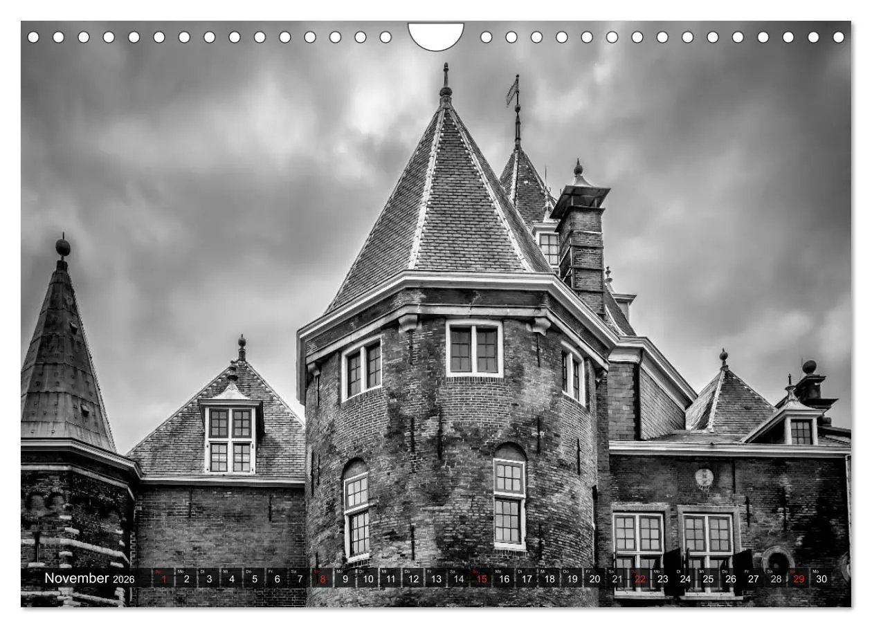 Bild: 9783516039122 | AMSTERDAM Stadtherz in Monochrom (Wandkalender 2026 DIN A4 quer),...
