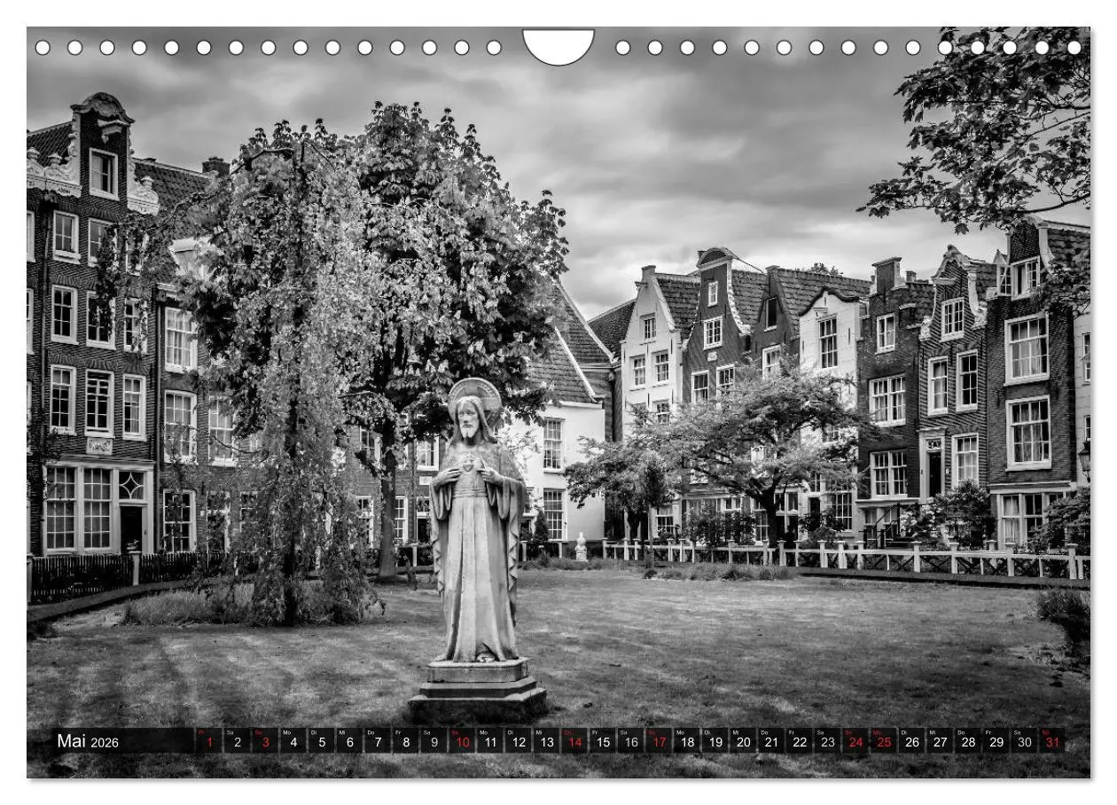 Bild: 9783516039122 | AMSTERDAM Stadtherz in Monochrom (Wandkalender 2026 DIN A4 quer),...