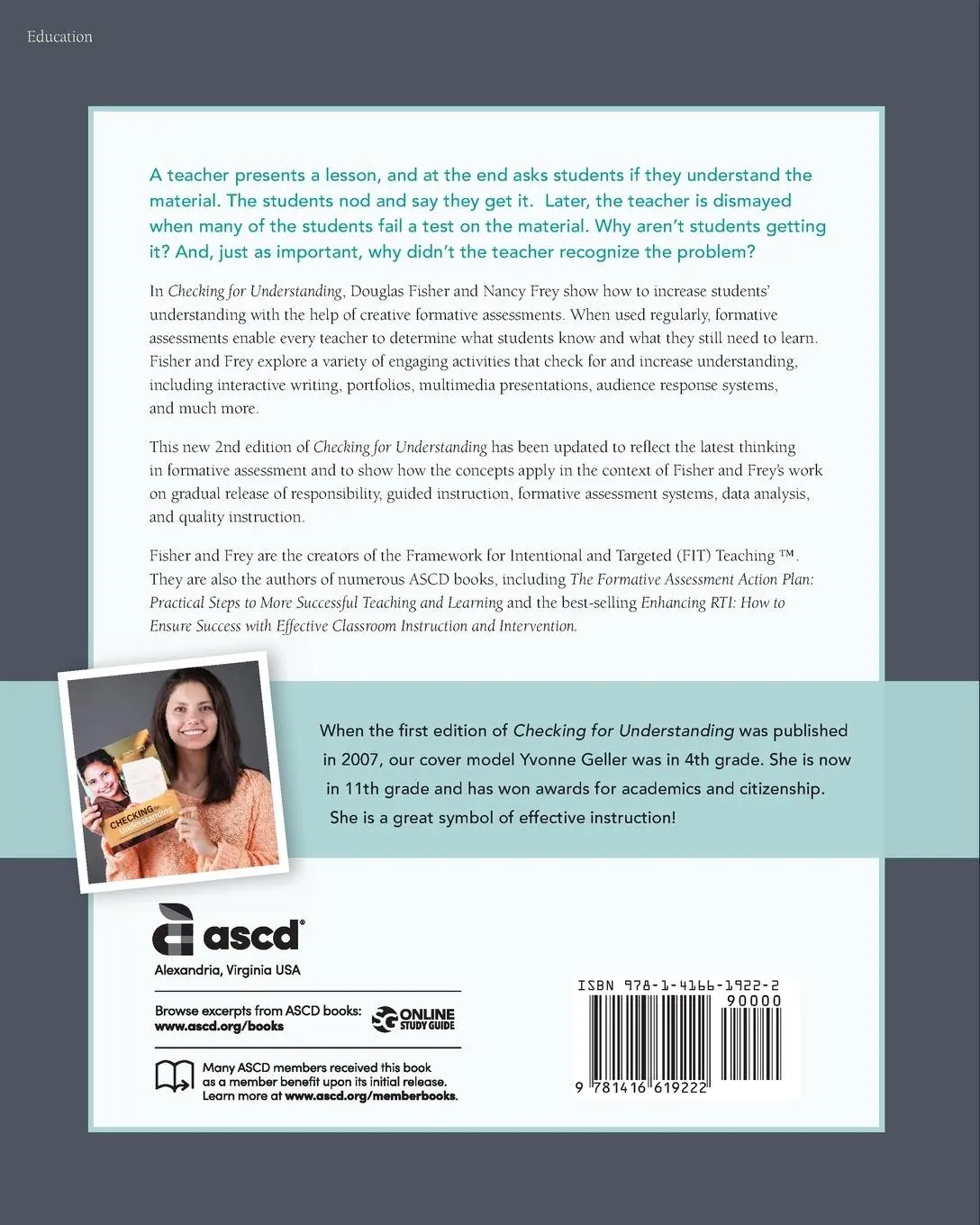 Rückseite: 9781416619222 | Checking for Understanding | Douglas Fisher (u. a.) | Taschenbuch