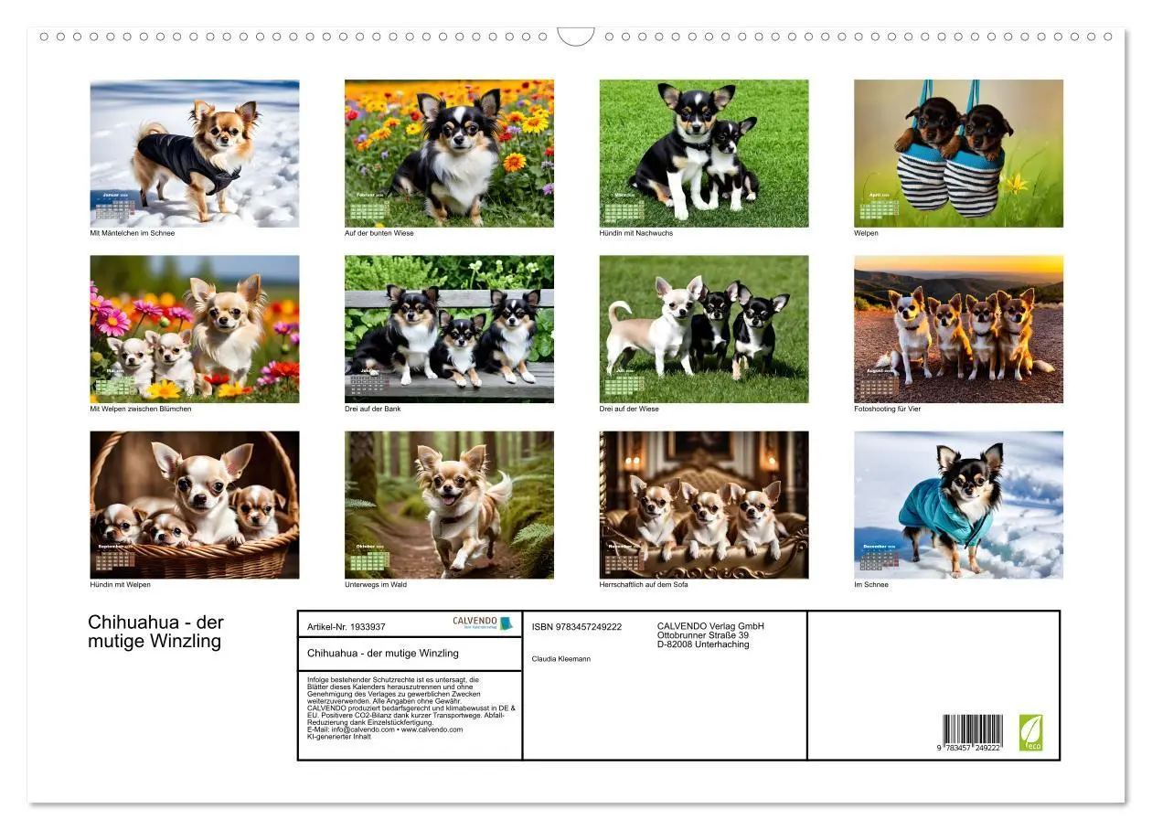 Bild: 9783457249222 | Chihuahua - der mutige Winzling (Wandkalender 2026 DIN A2 quer),...