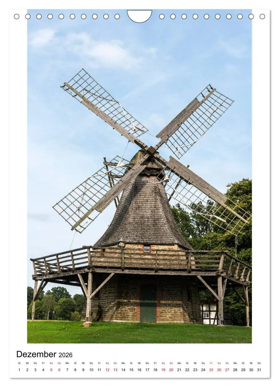 Bild: 9783516409222 | Historische Windmühlen in Minden-Lübbecke (Wandkalender 2026 DIN A4...