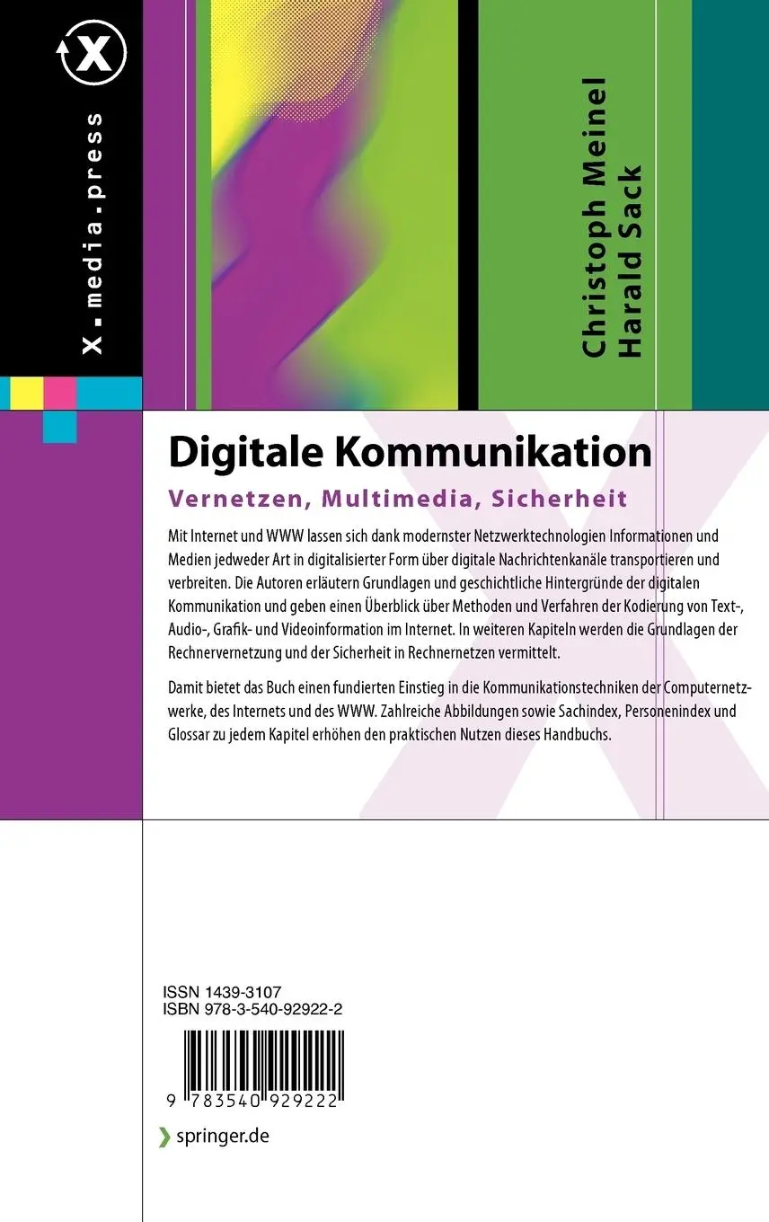 Rückseite: 9783540929222 | Digitale Kommunikation | Vernetzen, Multimedia, Sicherheit | Buch | x