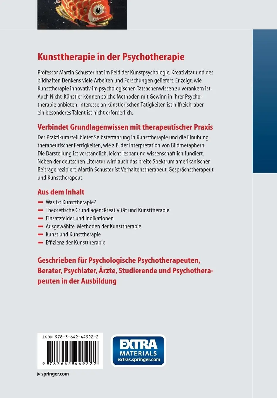 Rückseite: 9783642449222 | Kunsttherapie in der psychologischen Praxis | Martin Schuster | Buch