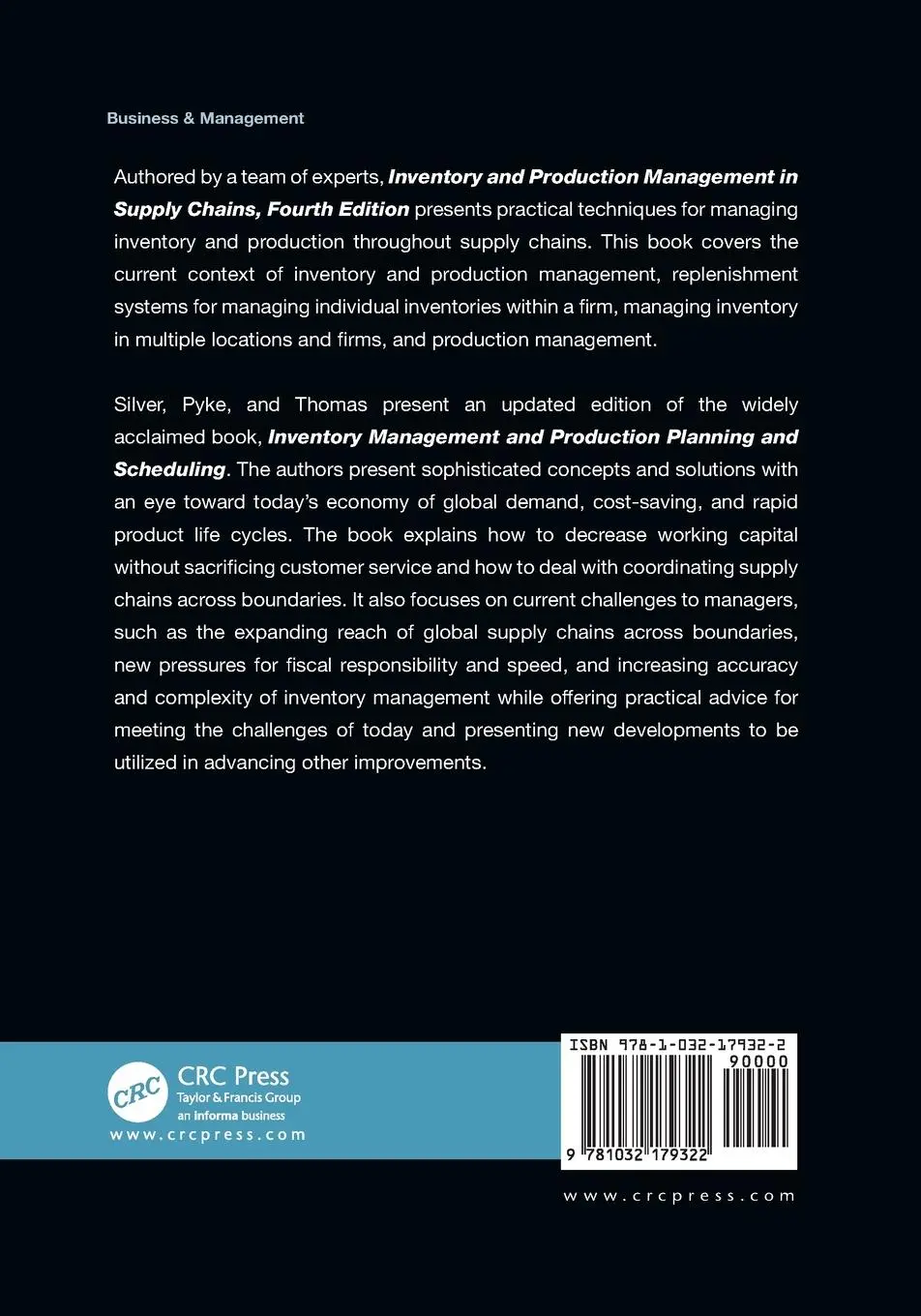 Rückseite: 9781032179322 | Inventory and Production Management in Supply Chains | Thomas | Buch