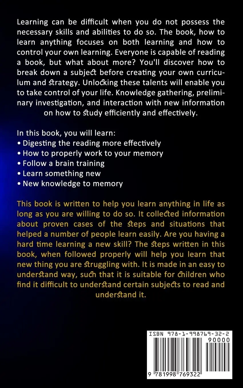 Rückseite: 9781998769322 | How to Learn Anything | Stanley Smith | Taschenbuch | Englisch | 2022