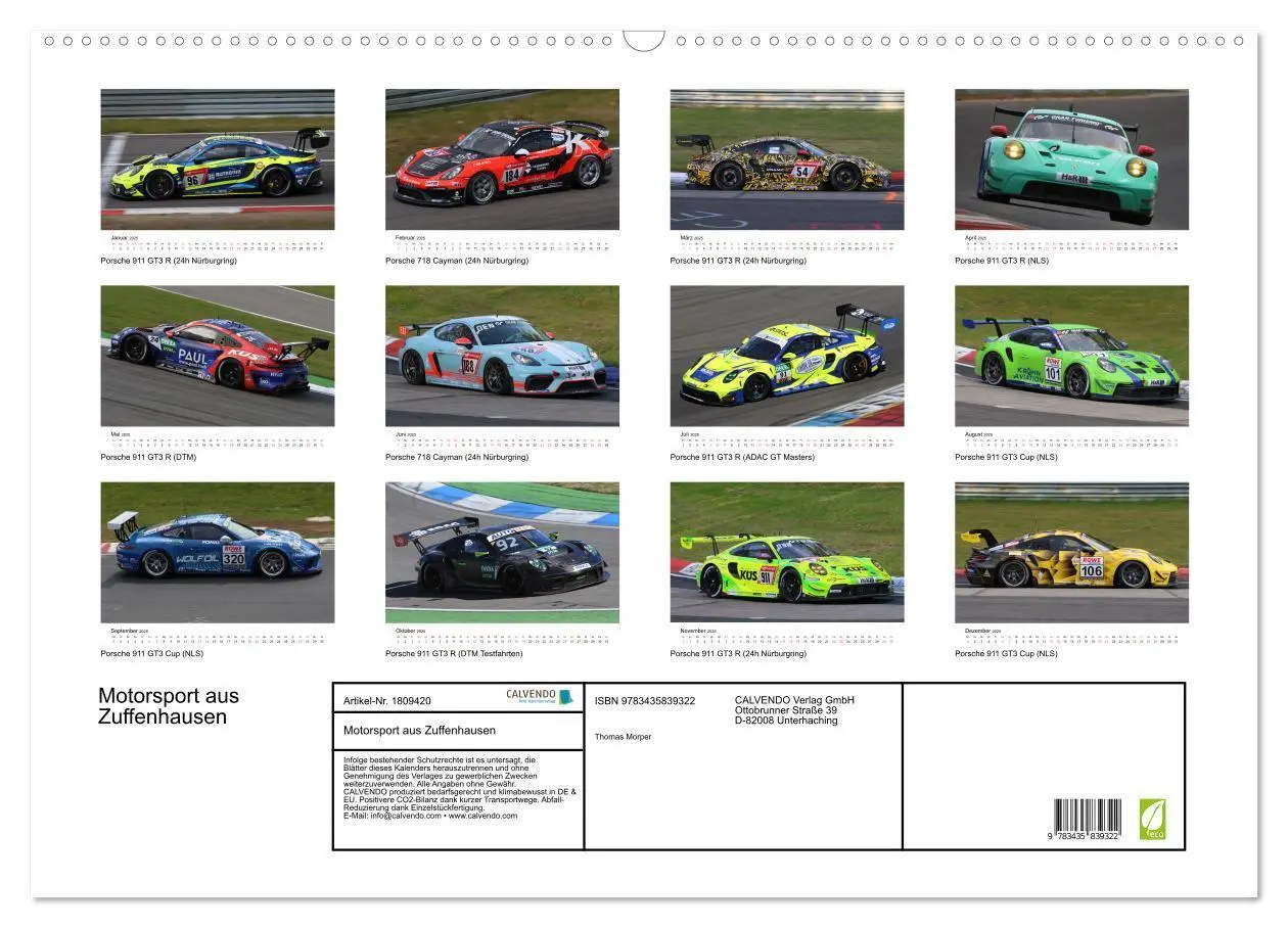 Bild: 9783435839322 | Motorsport aus Zuffenhausen (Wandkalender 2025 DIN A2 quer),...