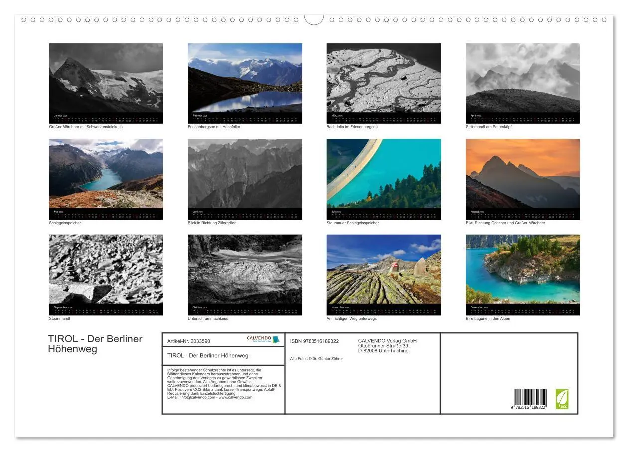 Bild: 9783516189322 | TIROL - Der Berliner Höhenweg (Wandkalender 2026 DIN A2 quer),...