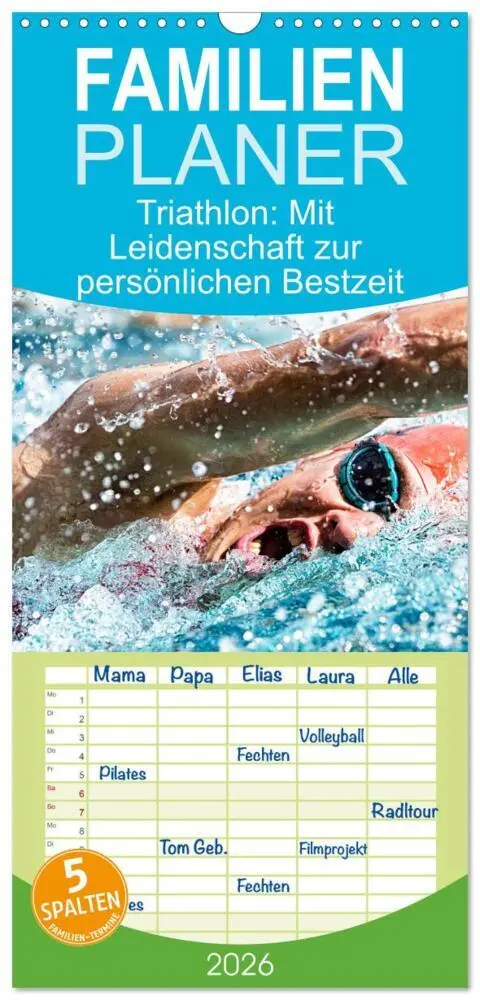 Cover: 9783516499322 | Familienplaner 2026 - Triathlon: Mit Leidenschaft zur persönlichen...