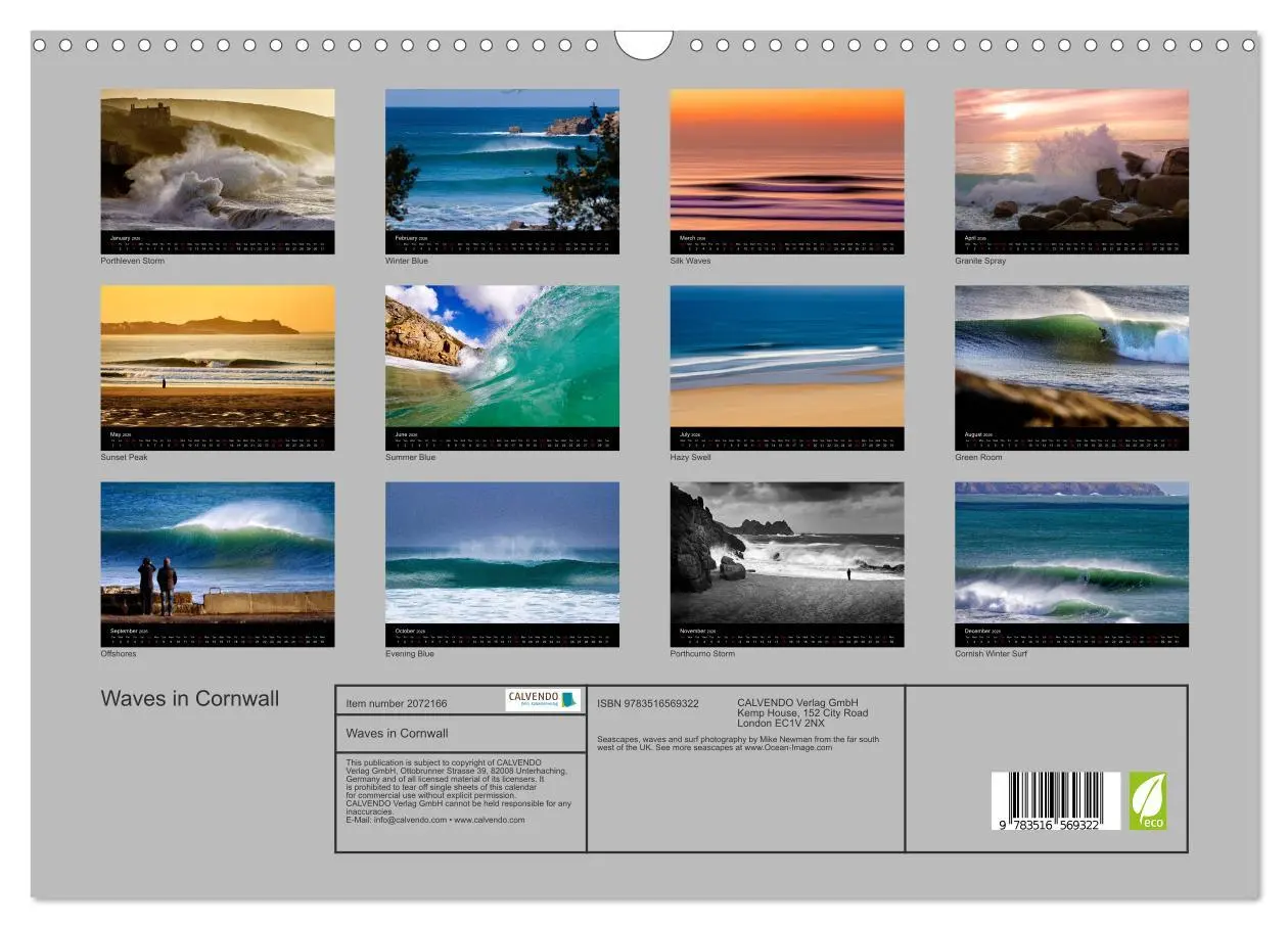 Bild: 9783516569322 | Waves in Cornwall (Wall Calendar 2026 DIN A3 landscape), CALVENDO...