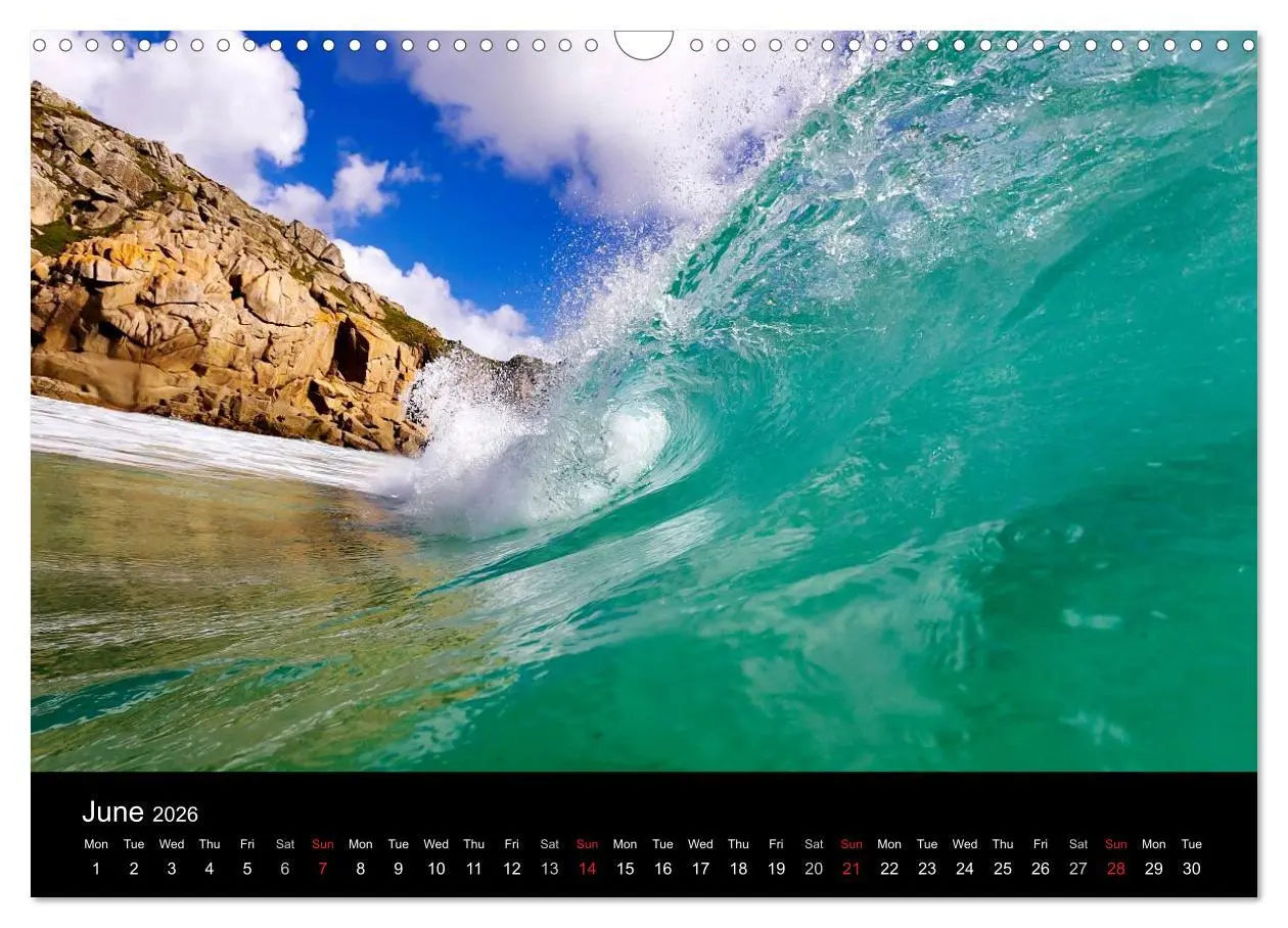Bild: 9783516569322 | Waves in Cornwall (Wall Calendar 2026 DIN A3 landscape), CALVENDO...