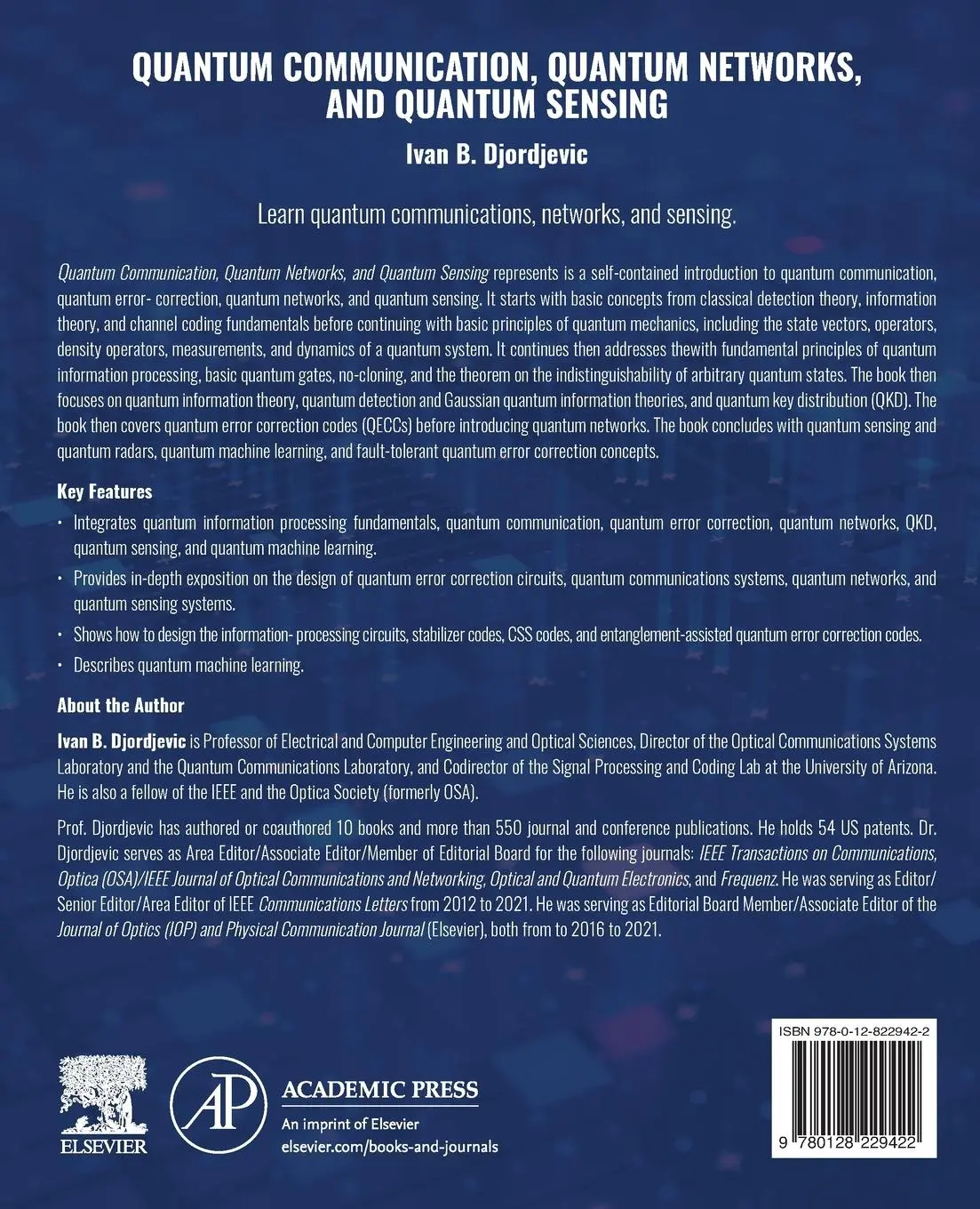 Rückseite: 9780128229422 | Quantum Communication, Quantum Networks, and Quantum Sensing | Buch