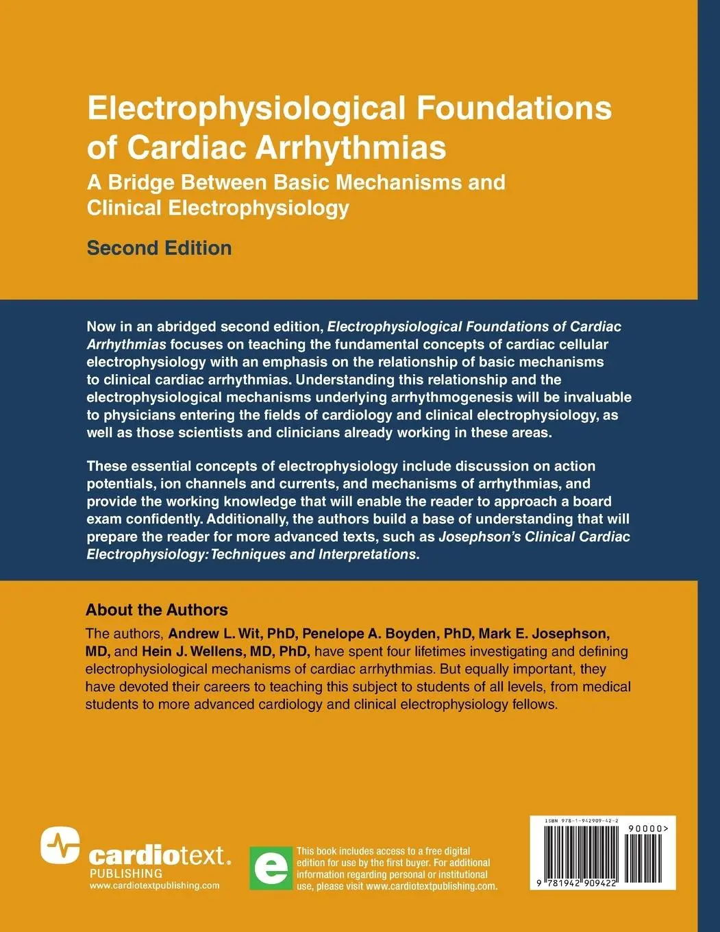 Rückseite: 9781942909422 | Electrophysiological Foundations of Cardiac Arrhythmias | Wit (u. a.)