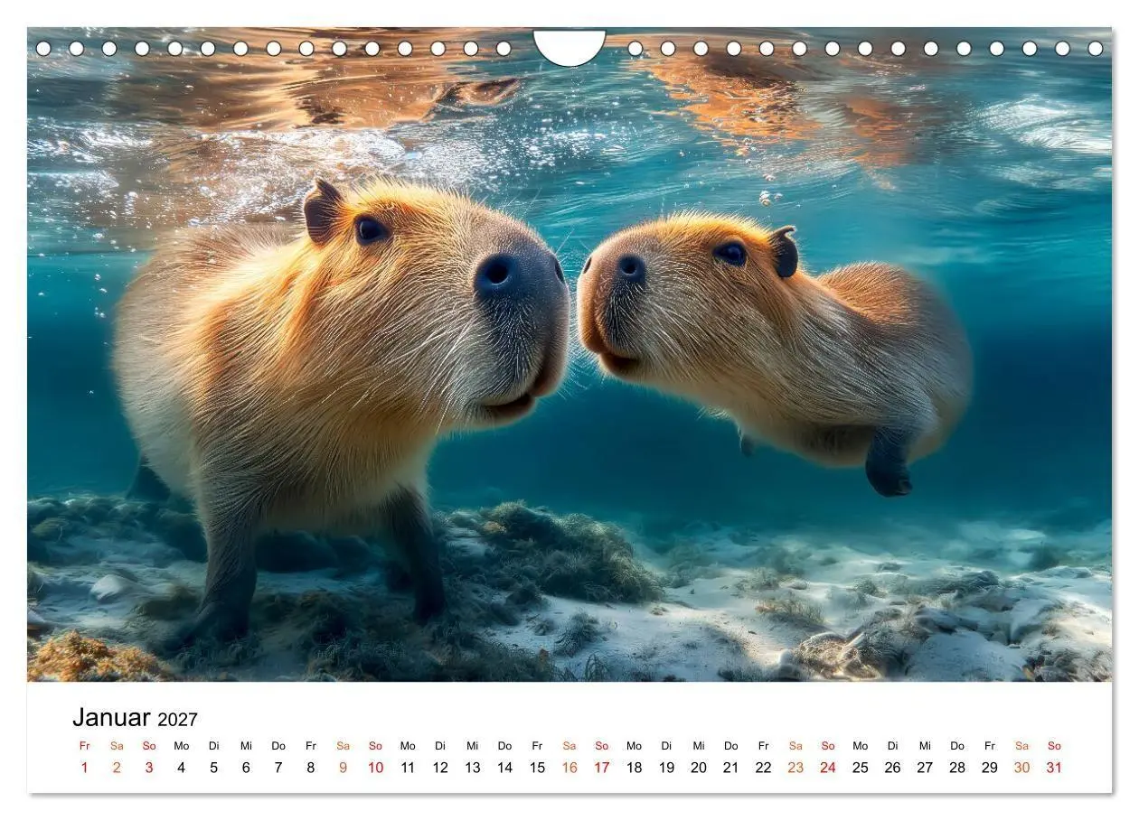 Bild: 9783516799422 | Capybara - die Ruhe als Lebensform (Wandkalender 2027 DIN A4 quer),...