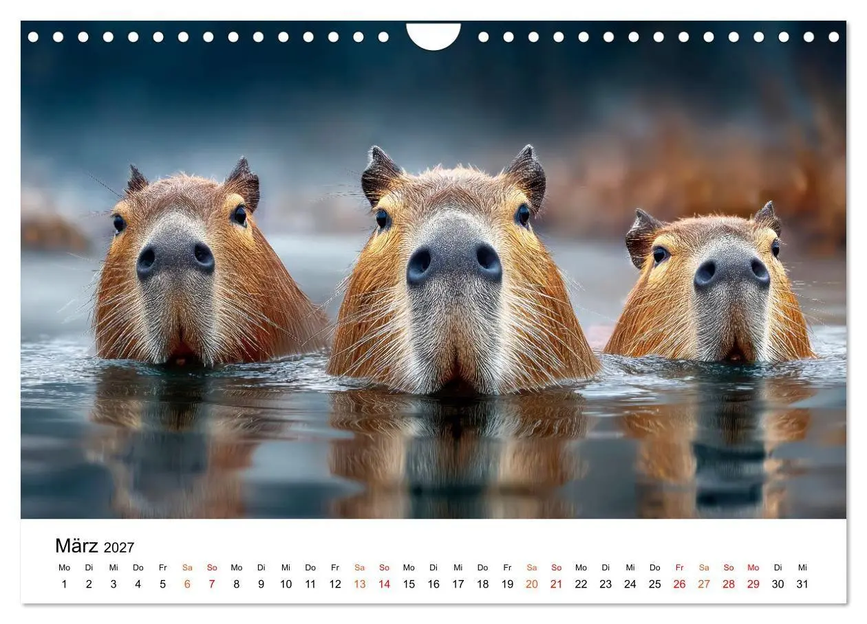 Bild: 9783516799422 | Capybara - die Ruhe als Lebensform (Wandkalender 2027 DIN A4 quer),...