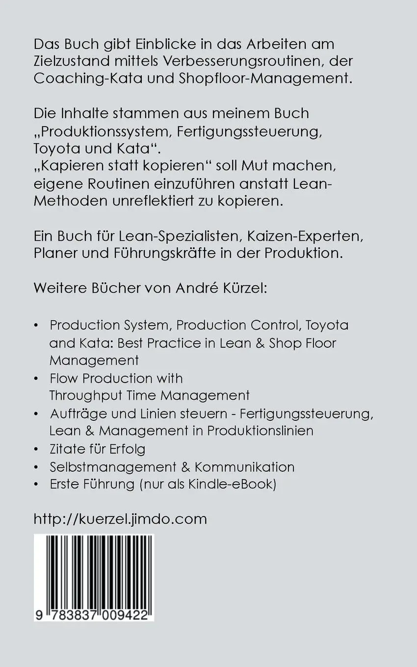 Rückseite: 9783837009422 | Kata in der Produktion | Andre Kürzel | Taschenbuch | 52 S. | Deutsch