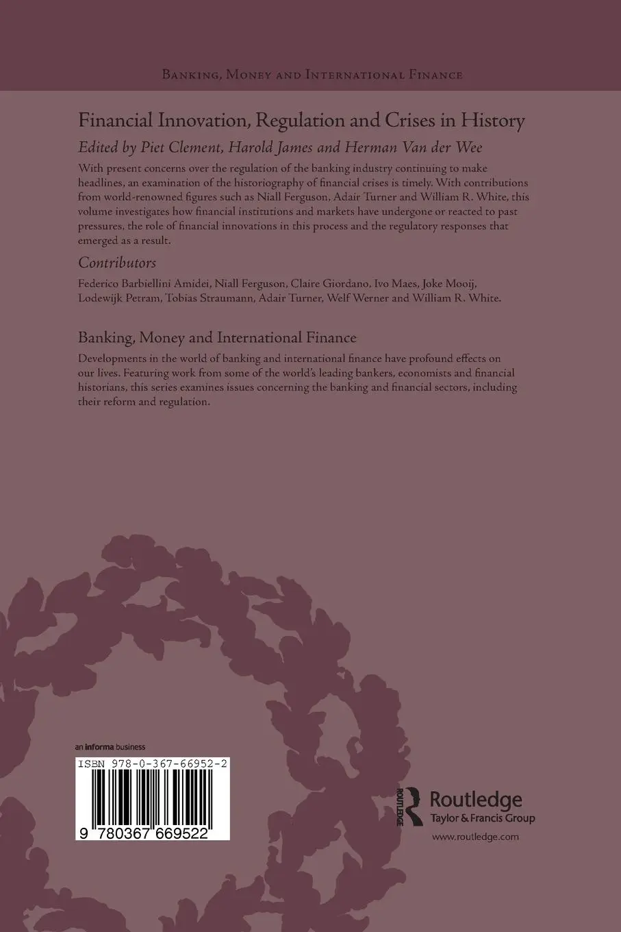 Rückseite: 9780367669522 | Financial Innovation, Regulation and Crises in History | Harold James