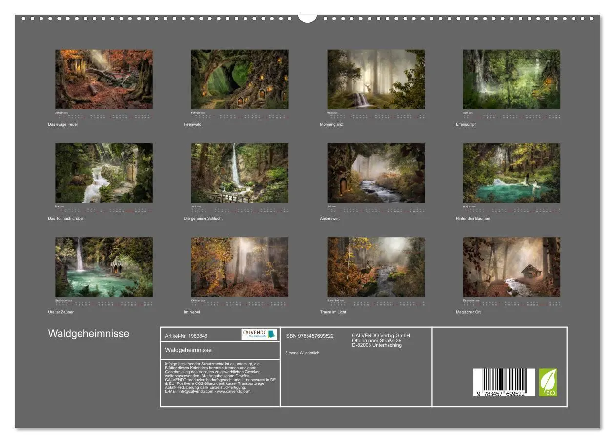 Bild: 9783457699522 | Waldgeheimnisse (hochwertiger Premium Wandkalender 2026 DIN A2...