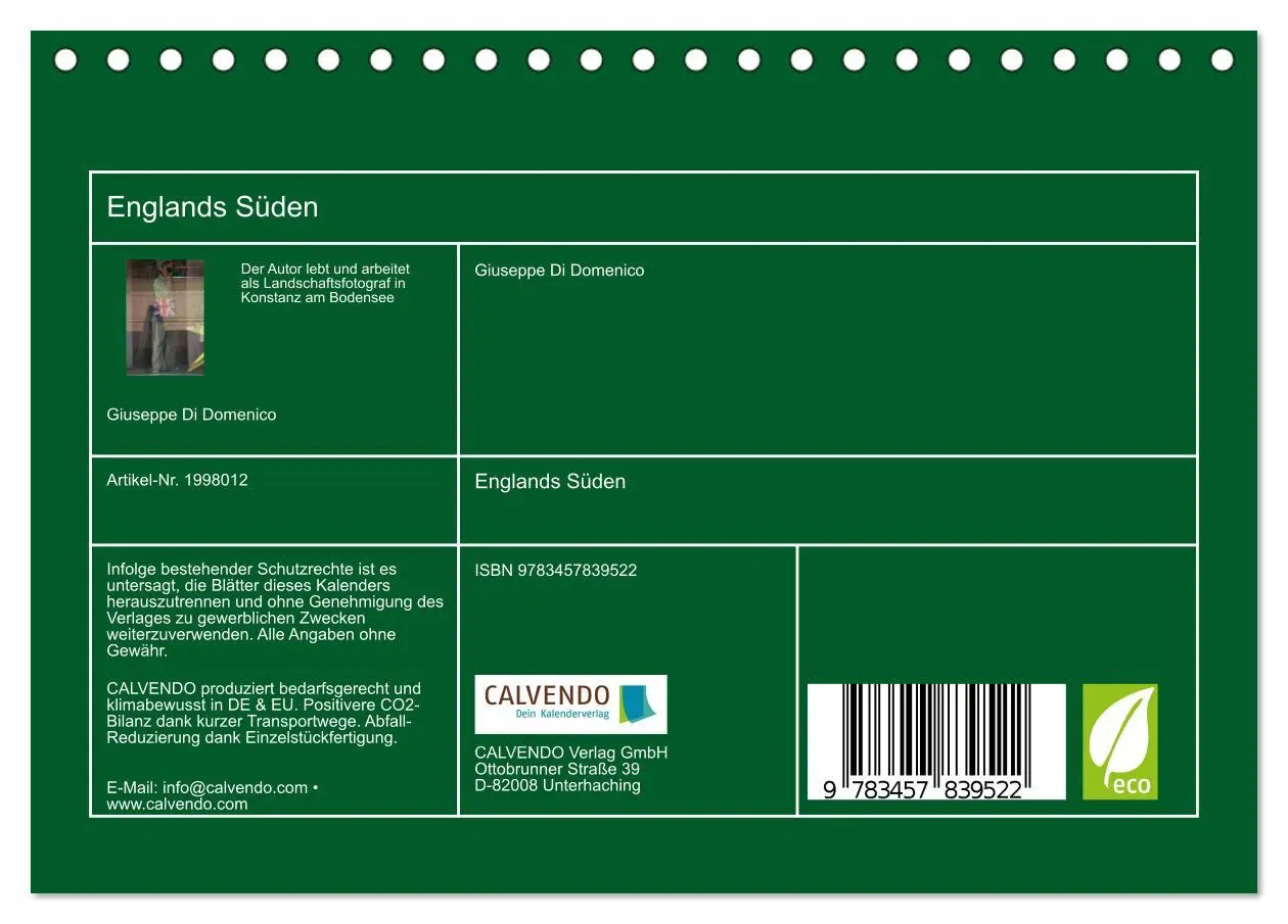 Bild: 9783457839522 | Englands Süden (Tischkalender 2026 DIN A5 quer), CALVENDO...
