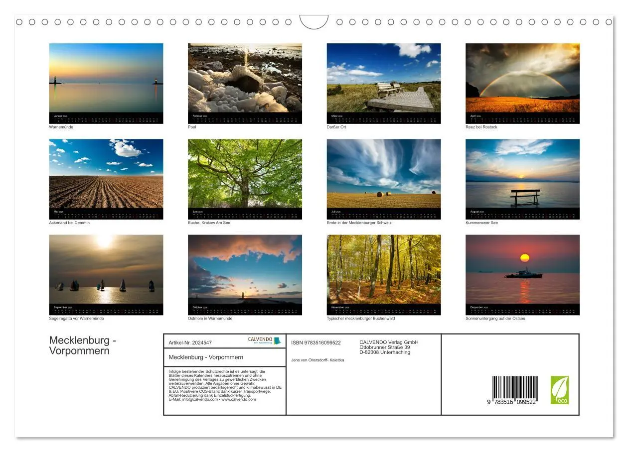 Bild: 9783516099522 | Mecklenburg - Vorpommern (Wandkalender 2026 DIN A3 quer), CALVENDO...