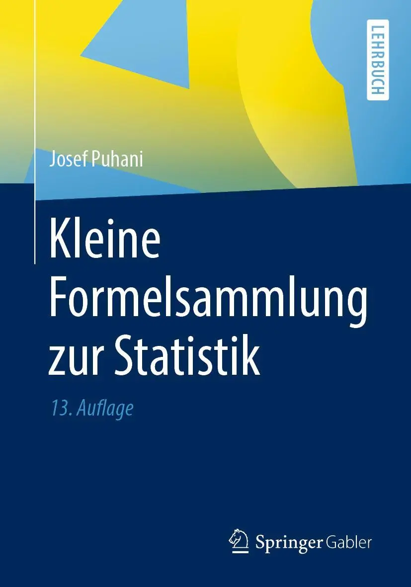 Cover: 9783658289522 | Kleine Formelsammlung zur Statistik | Josef Puhani | Taschenbuch