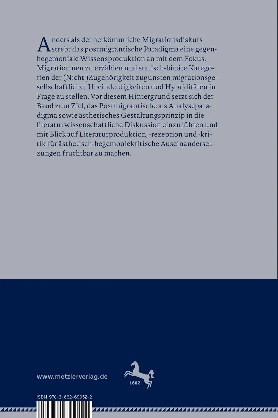 Rückseite: 9783662699522 | Postmigrantische Literatur | Grundlagen, Analysen, Positionen | Buch