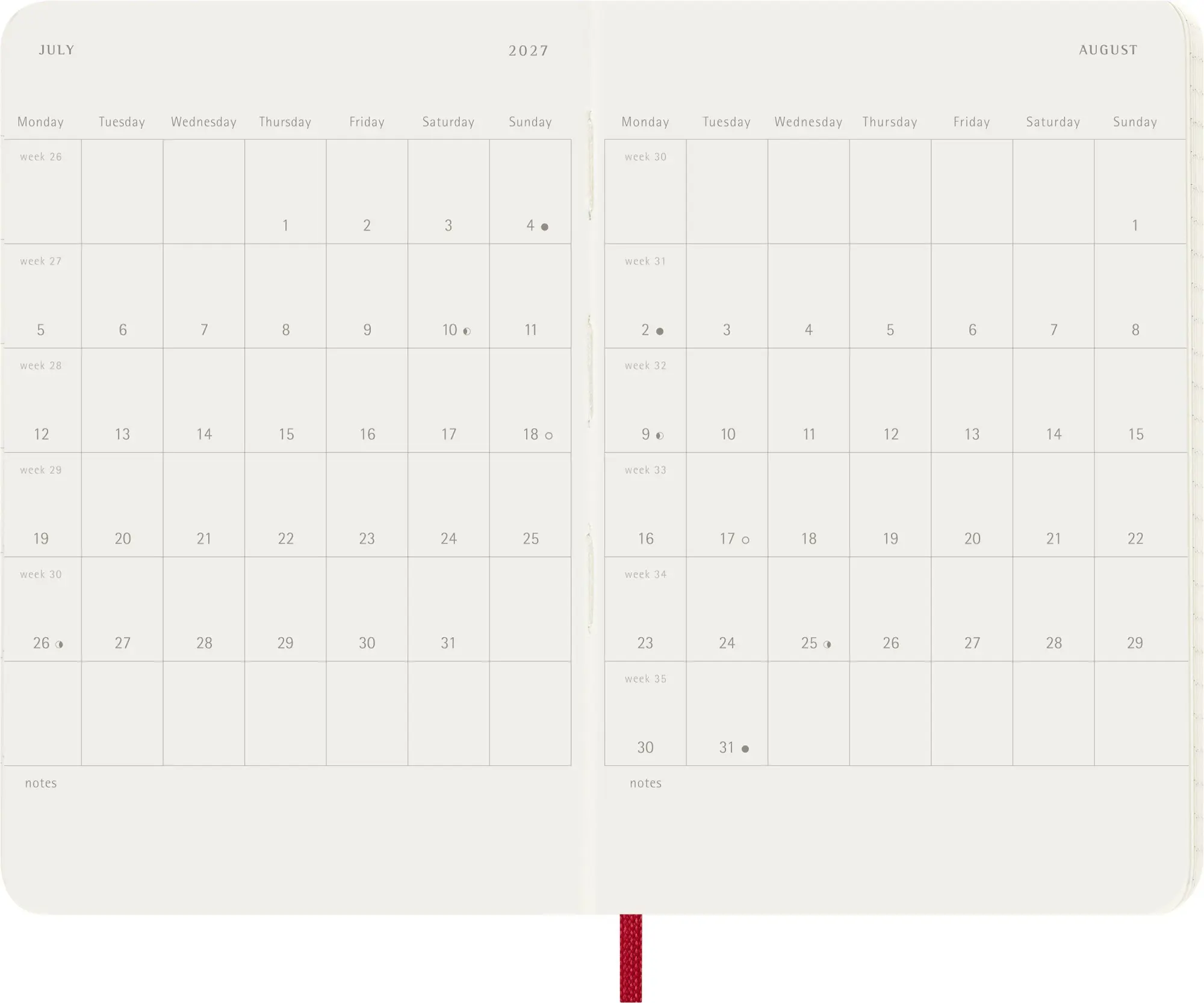 Bild: 8056999279622 | Moleskine 12 Monate Wochen Notizkalender 2027, Pocket/A6, 1 Wo = 1...