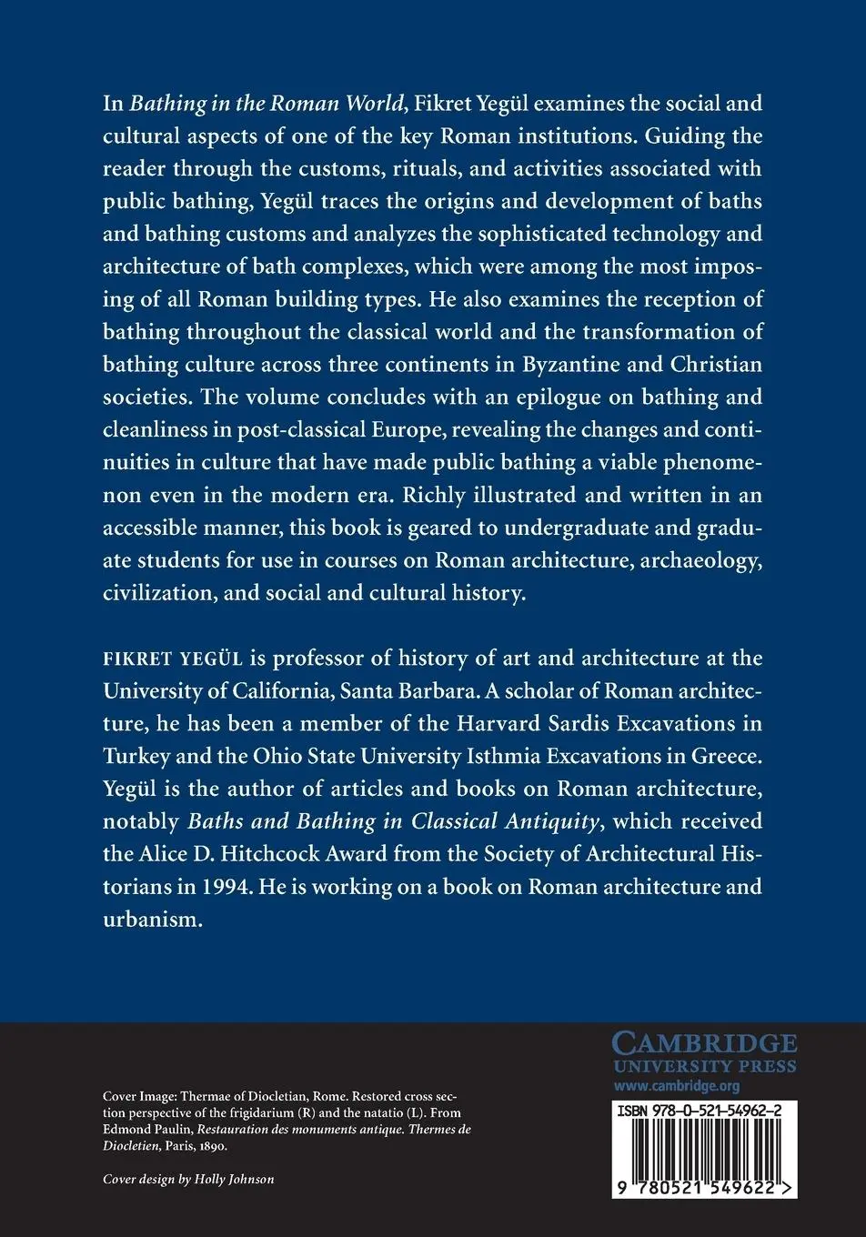 Rückseite: 9780521549622 | Bathing in the Roman World | Fikret Yegul | Taschenbuch | Englisch