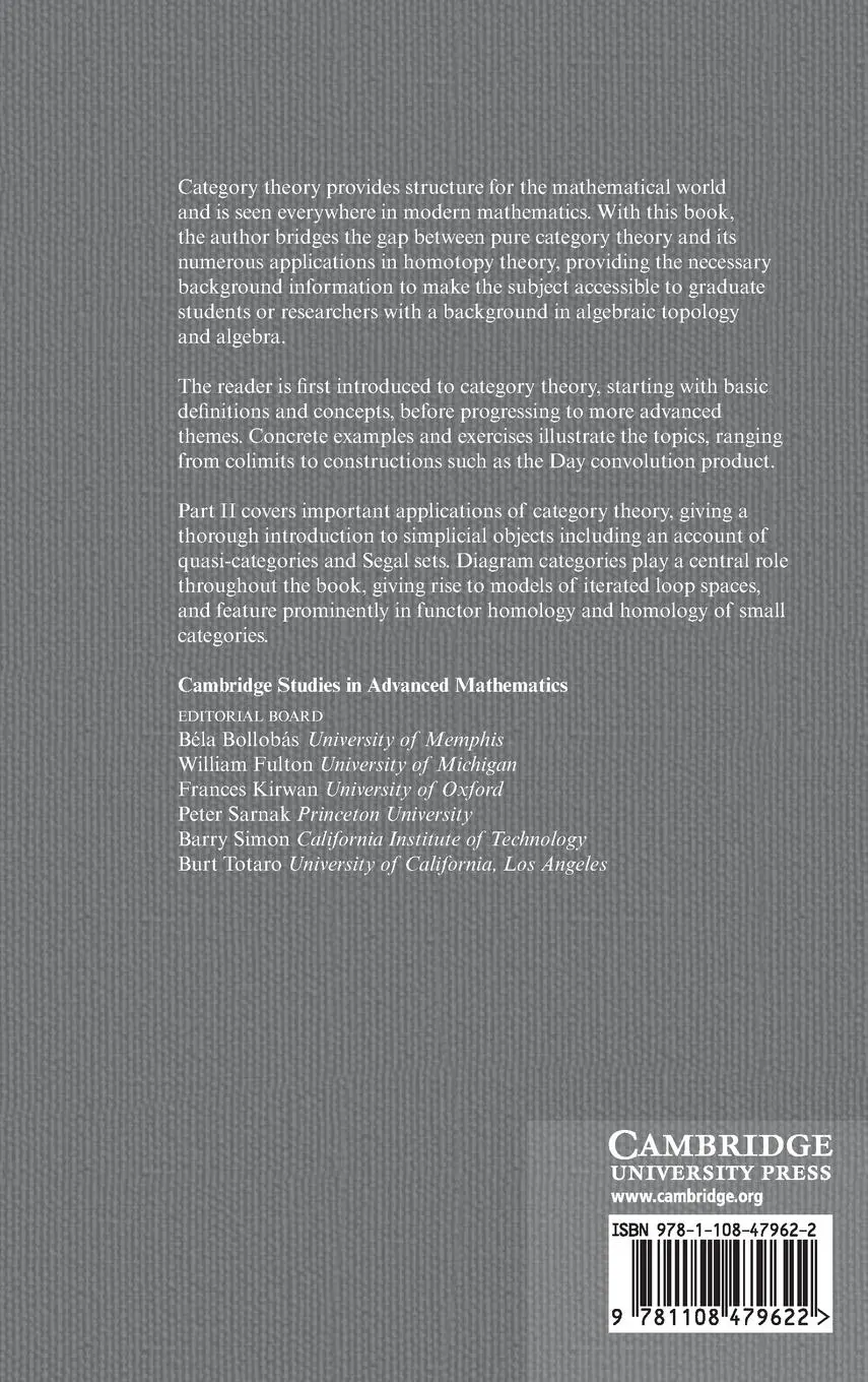 Rückseite: 9781108479622 | From Categories to Homotopy Theory | Birgit Richter | Buch | Gebunden Rückseite: 9781108479622 | From Categories to Homotopy Theory | Birgit Richter | Buch | Gebunden