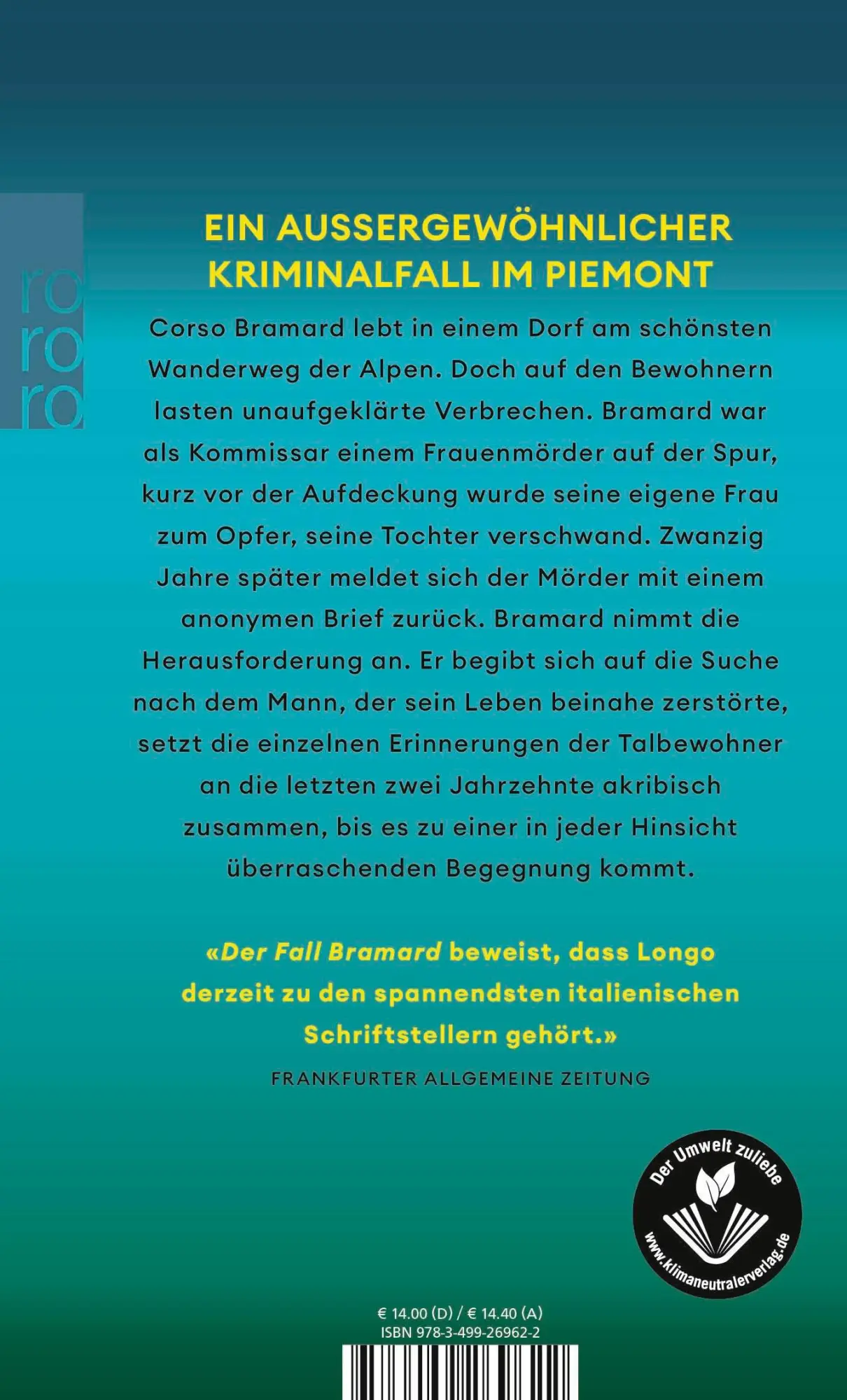 Rückseite: 9783499269622 | Der Fall Bramard | Davide Longo | Taschenbuch | 320 S. | Deutsch