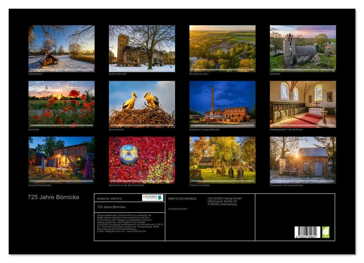 Bild: 9783516609622 | 725 Jahre Börnicke (Wandkalender 2026 DIN A2 quer), CALVENDO...