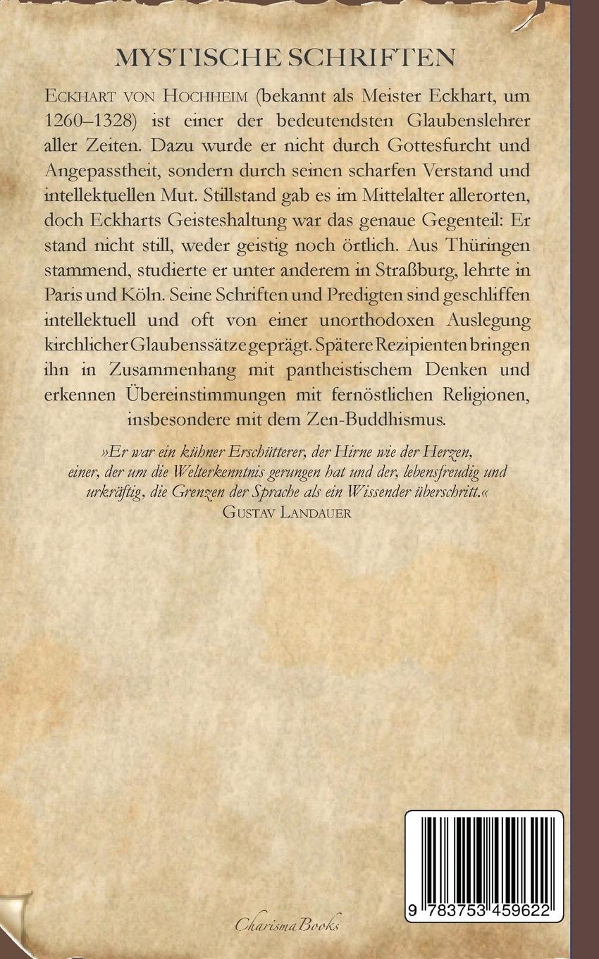 Rückseite: 9783753459622 | Meister Eckhart: Mystische Schriften | Meister Eckhart (u. a.) | Buch