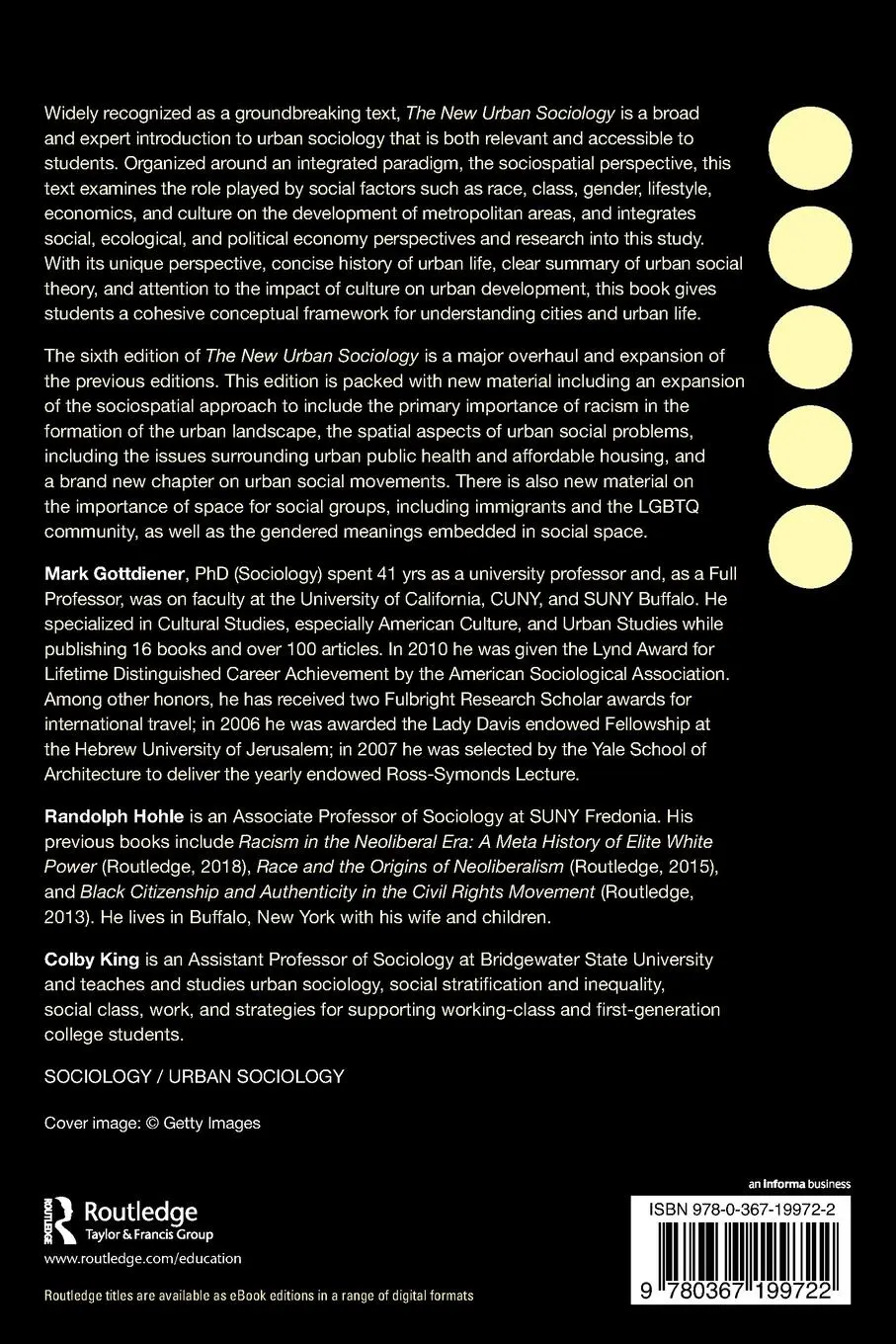 Rückseite: 9780367199722 | The New Urban Sociology | Mark Gottdiener (u. a.) | Taschenbuch | 2019